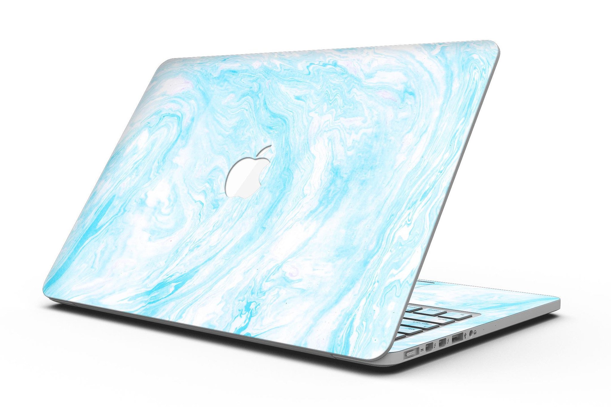 Blue Textured Marble skin for MacBook Pro with Retina Display, showcasing a stylish design that protects the device.