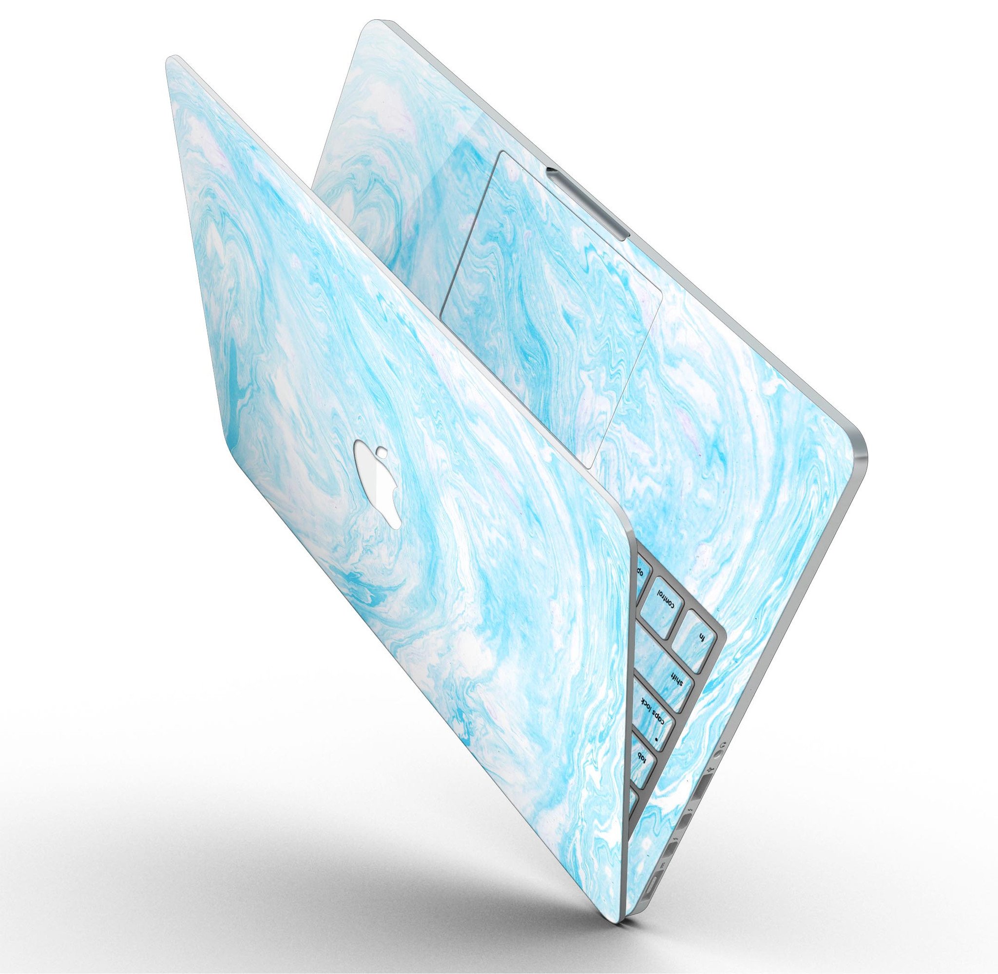 Blue Textured Marble skin for MacBook Pro with Retina Display, showcasing a stylish design that protects the device.