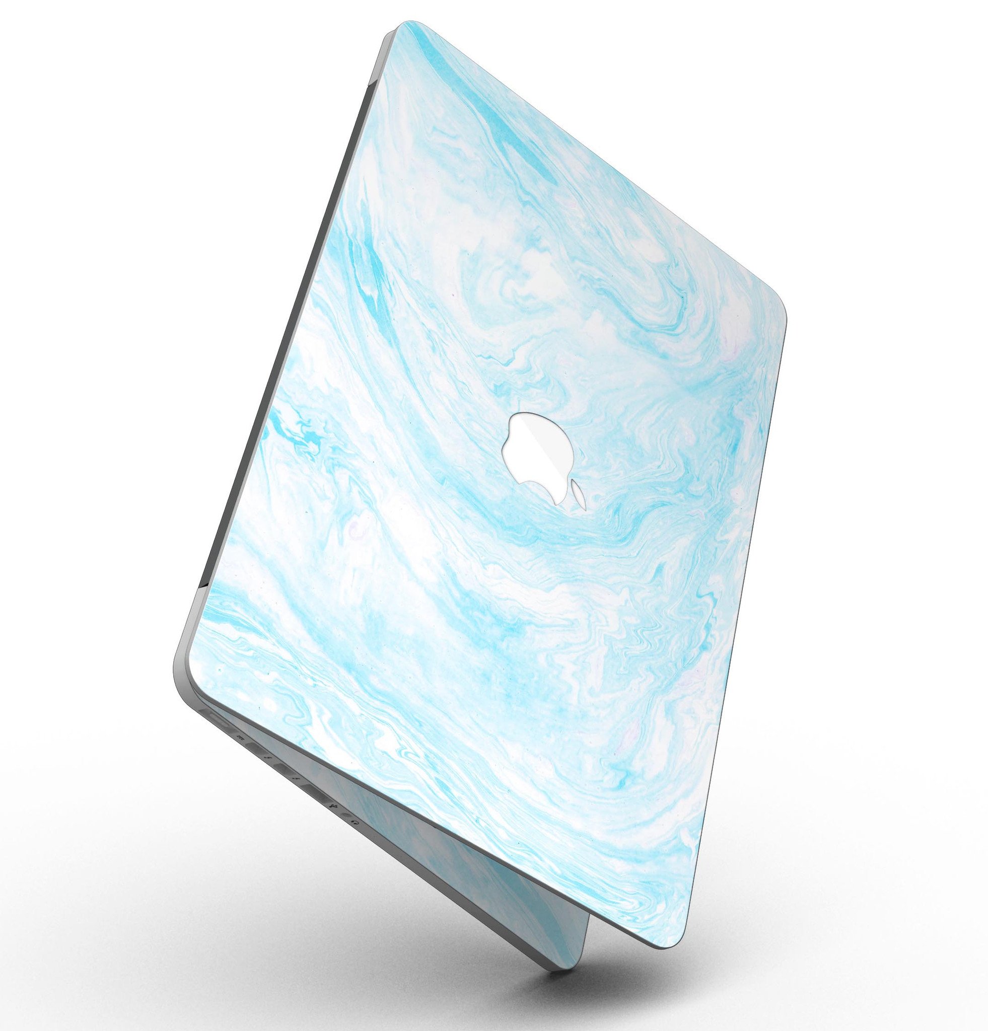 Blue Textured Marble skin for MacBook Pro with Retina Display, showcasing a stylish design that protects the device.