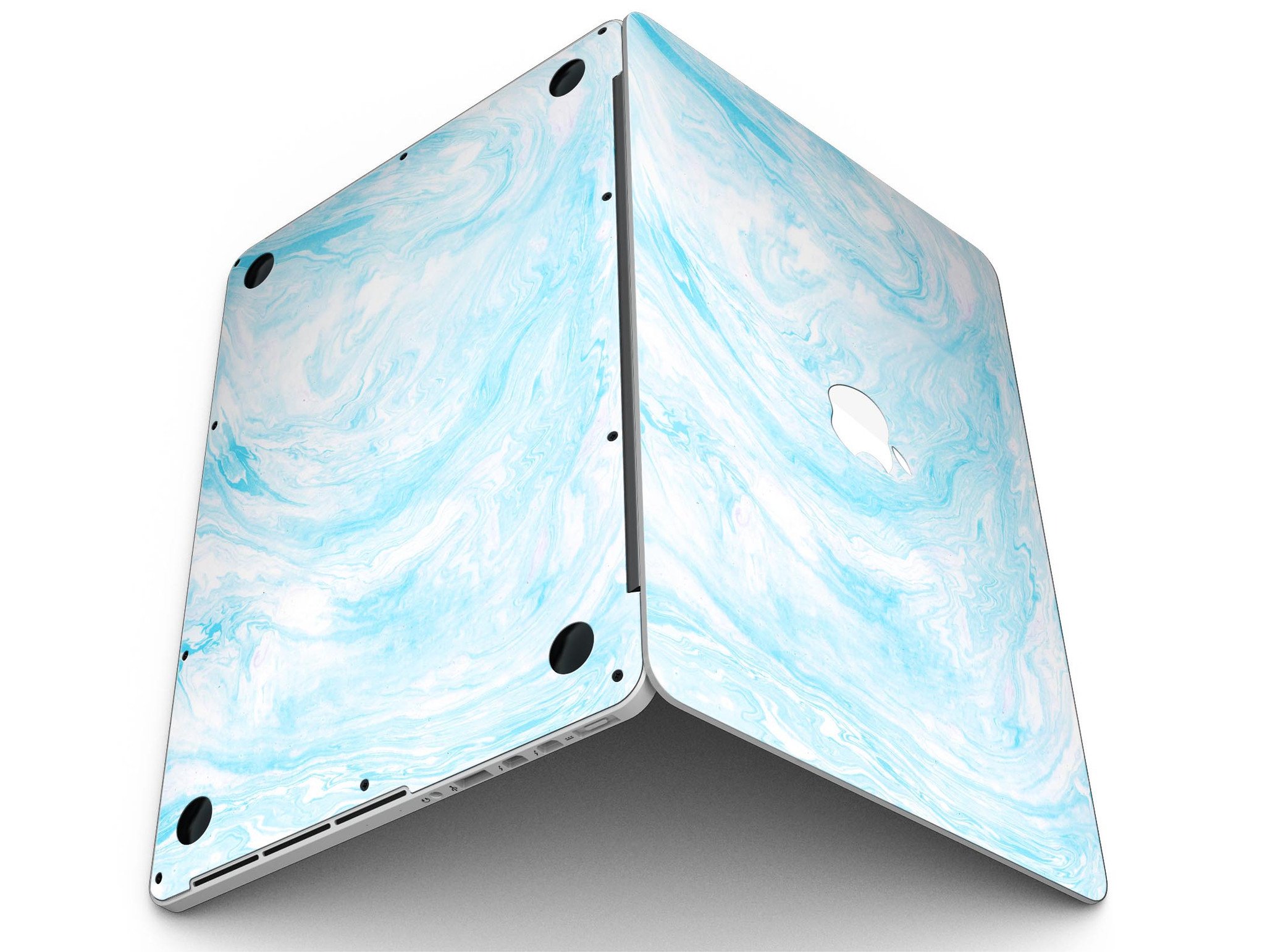 Blue Textured Marble skin for MacBook Pro with Retina Display, showcasing a stylish design that protects the device.