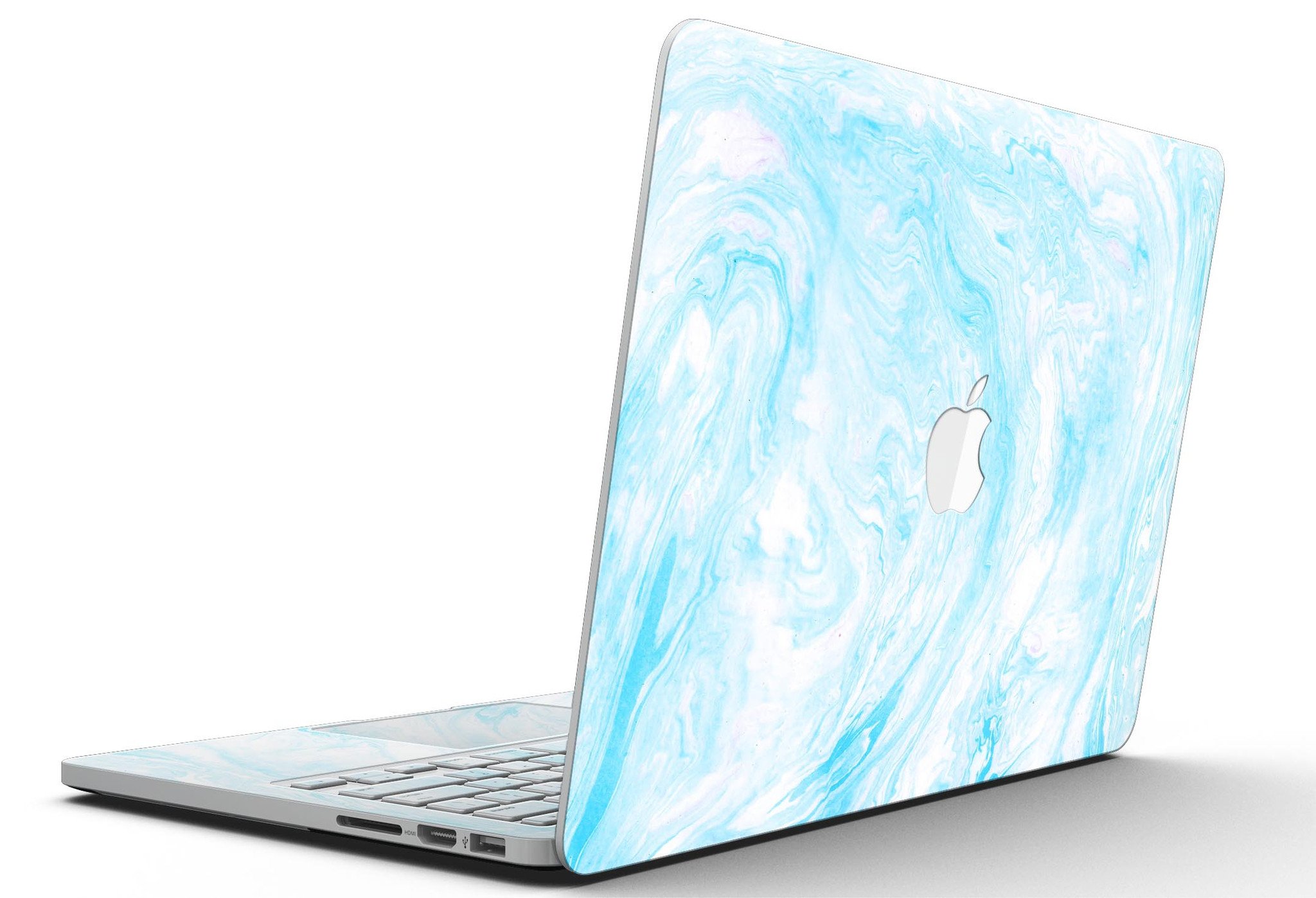 Blue Textured Marble skin for MacBook Pro with Retina Display, showcasing a stylish design that protects the device.