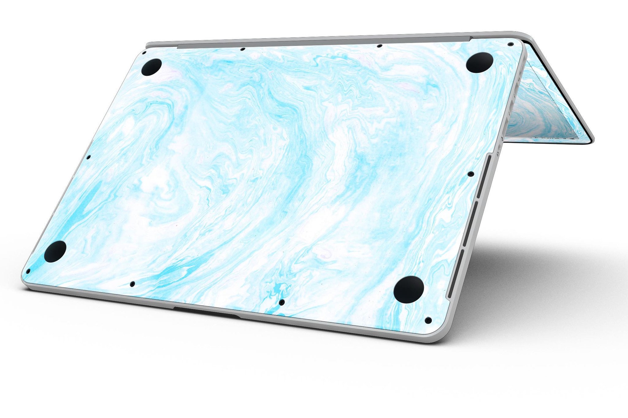Blue Textured Marble skin for MacBook Pro with Retina Display, showcasing a stylish design that protects the device.