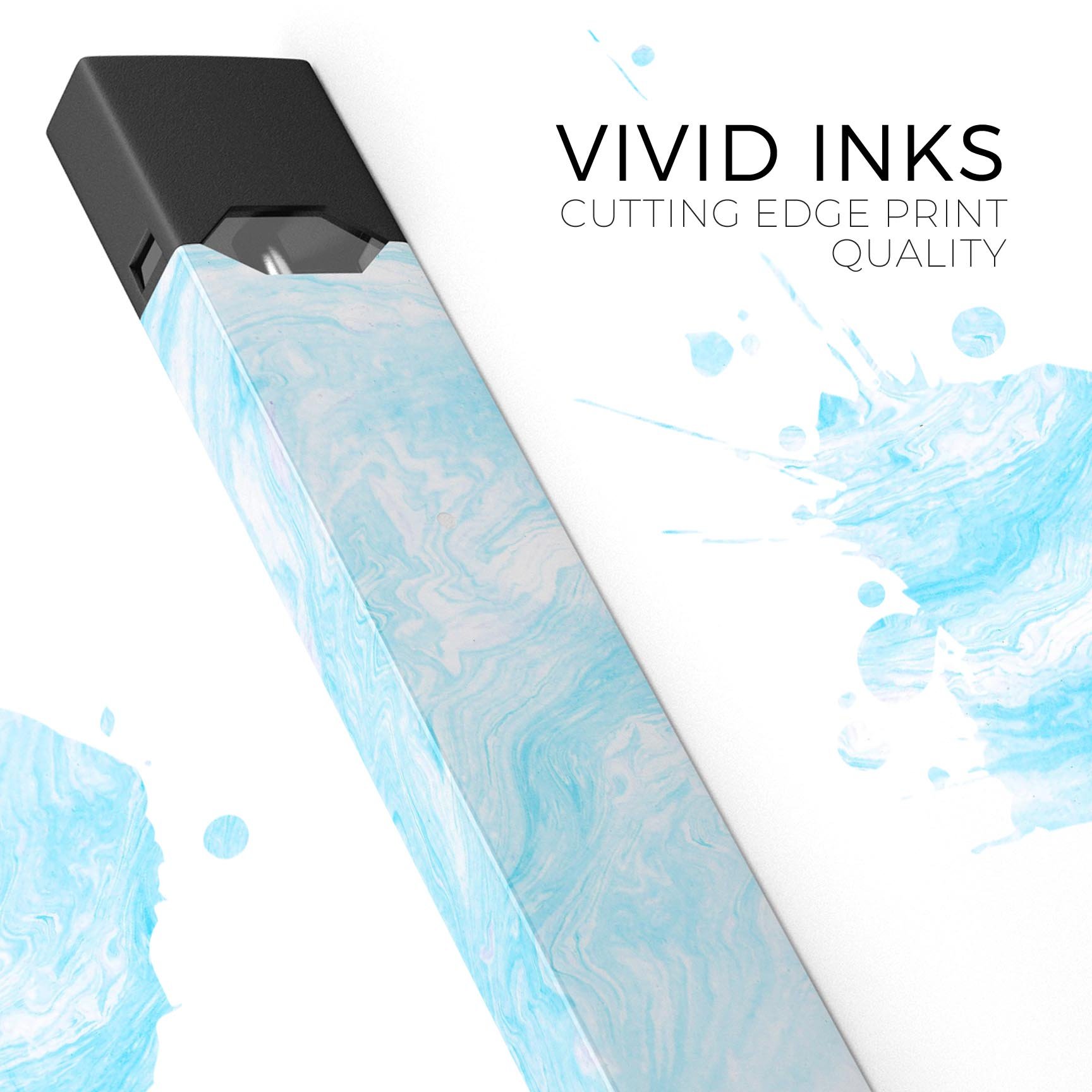 Blue Textured Marble skin-wrap sticker designed for JUUL vaping device, showcasing its unique design and protective features.