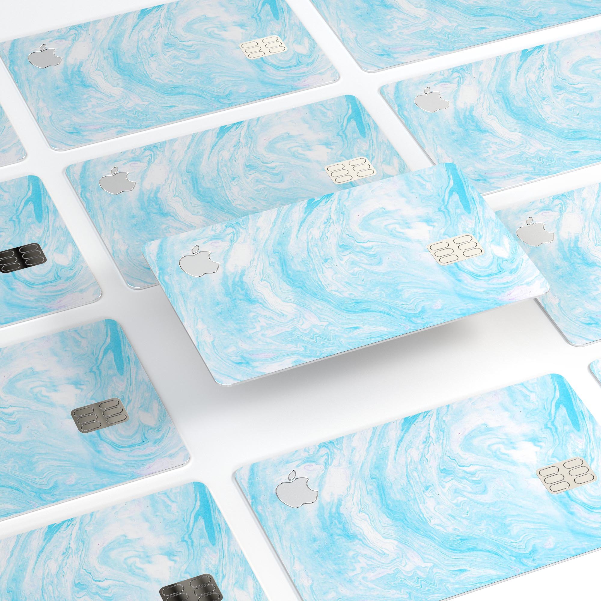 Blue Textured Marble decal skin for Apple Card, showcasing its premium design and protective features.