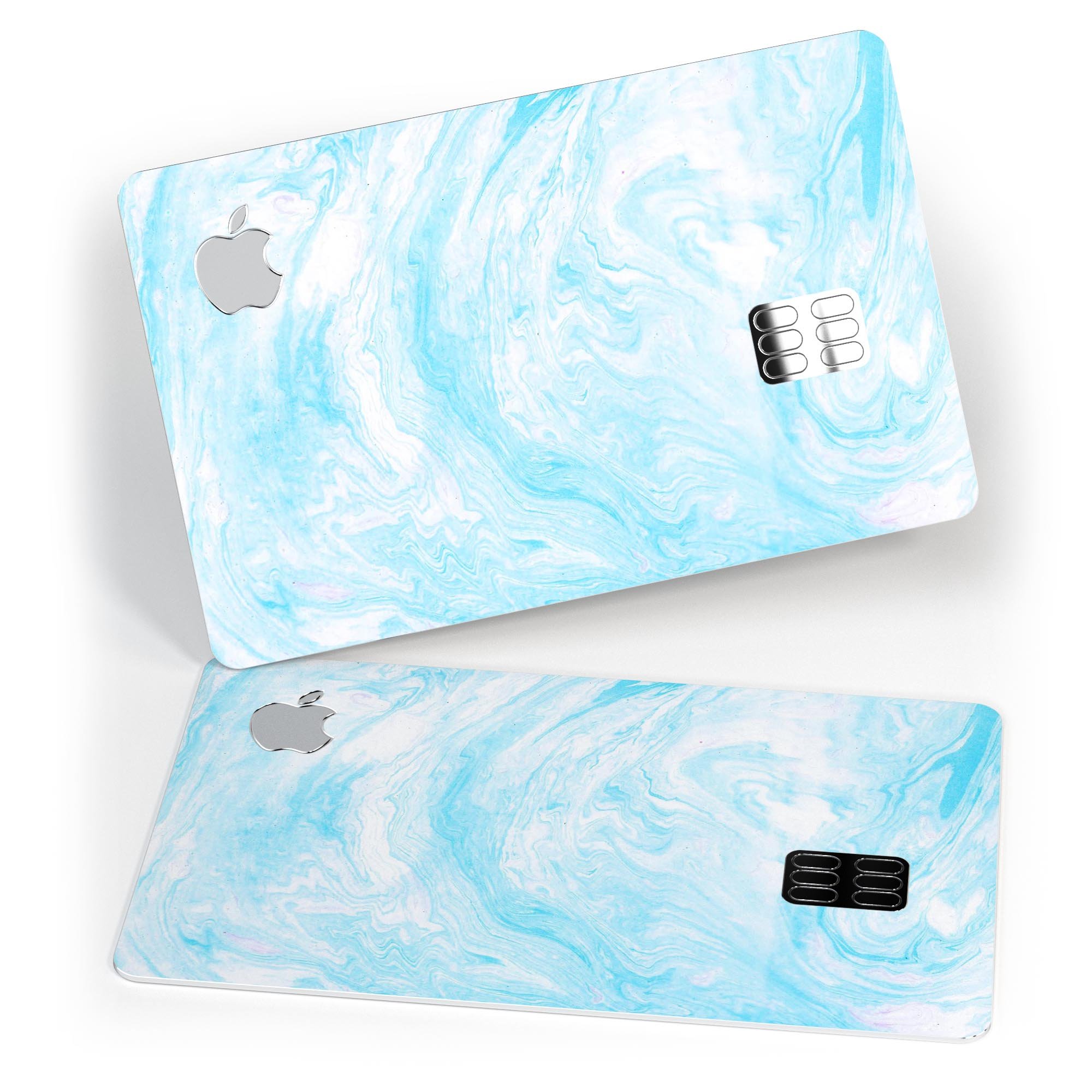 Blue Textured Marble decal skin for Apple Card, showcasing its premium design and protective features.