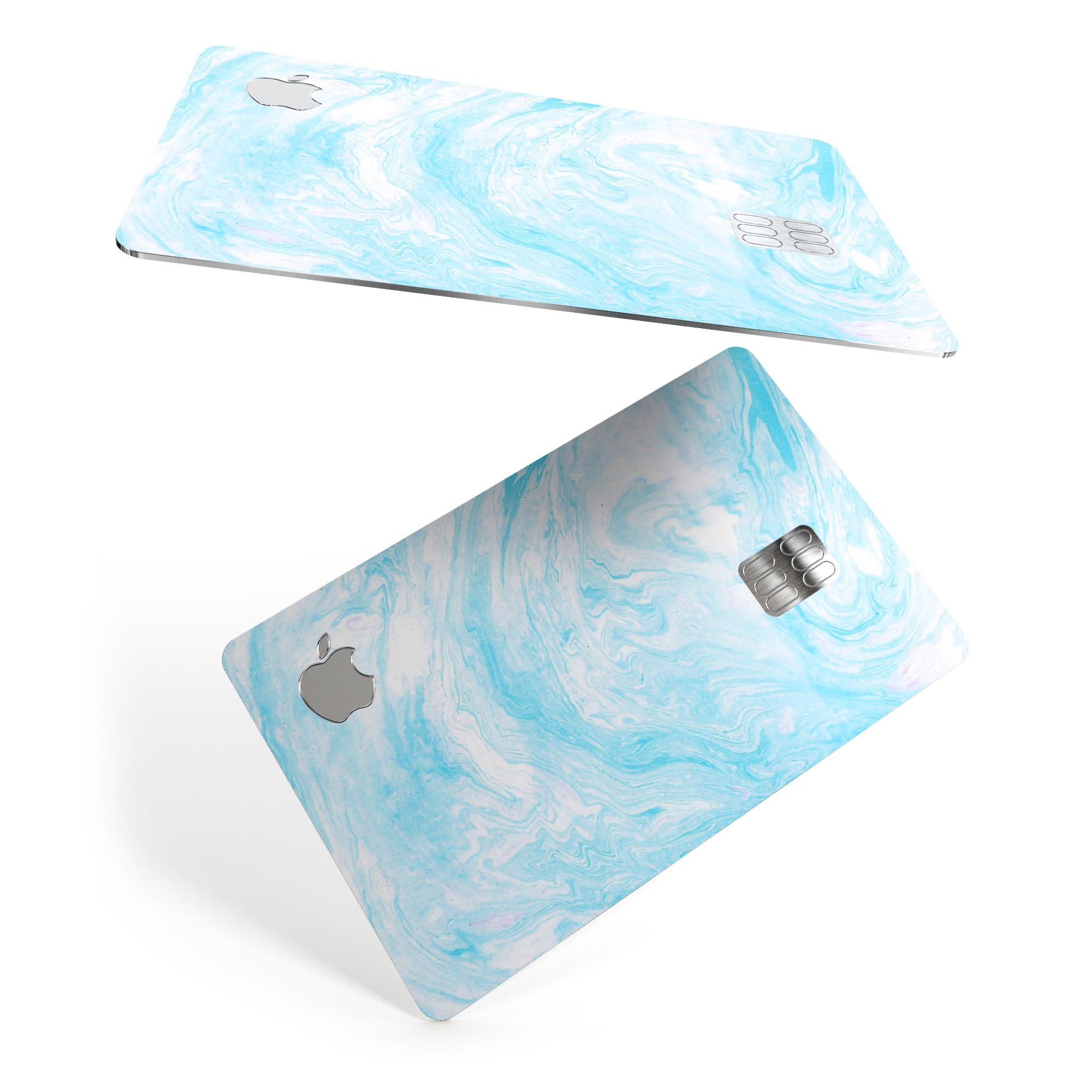 Blue Textured Marble decal skin for Apple Card, showcasing its premium design and protective features.