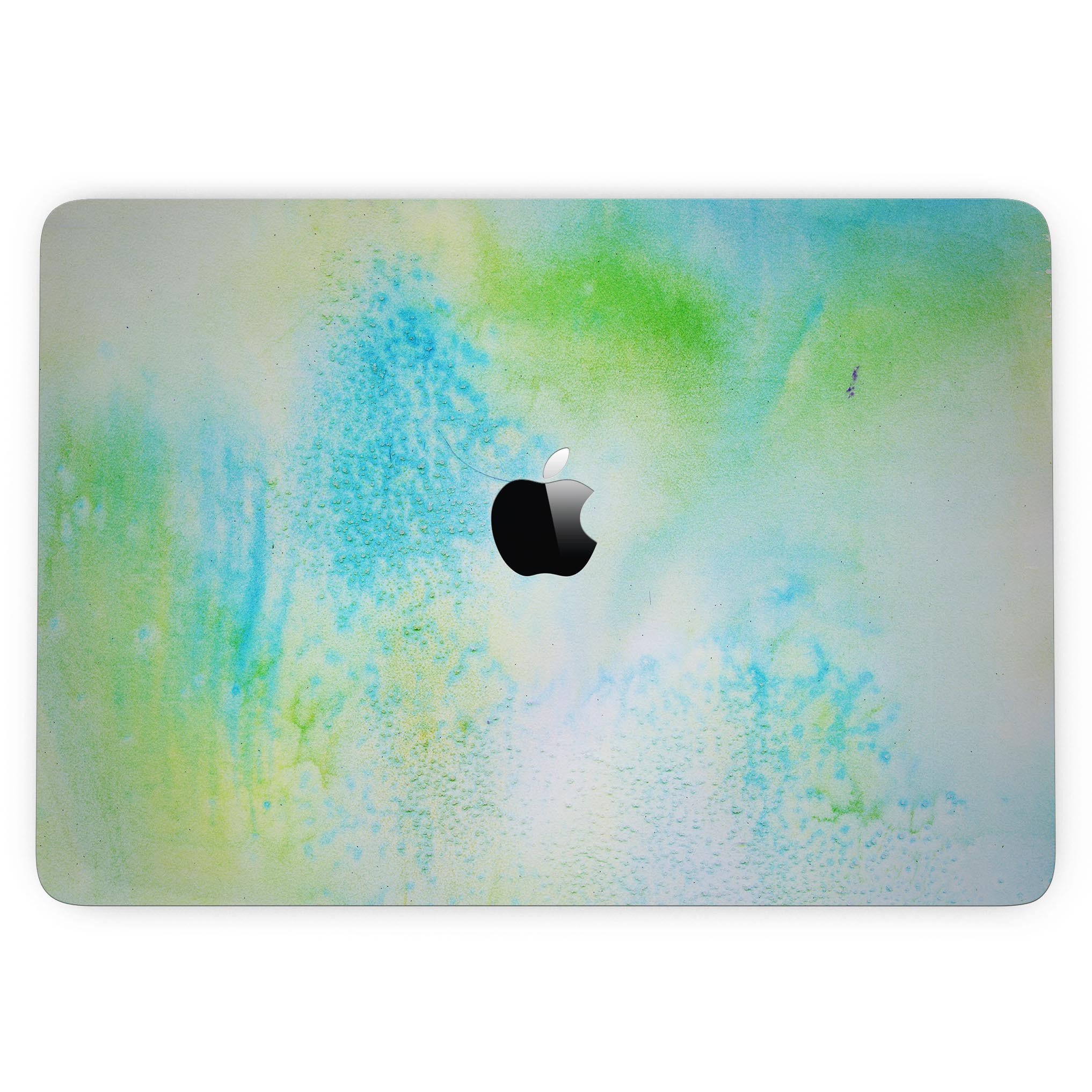 Blue to Green 4221 Absorbed Watercolor Texture skin for MacBook Pro, showcasing vibrant colors and artistic design.