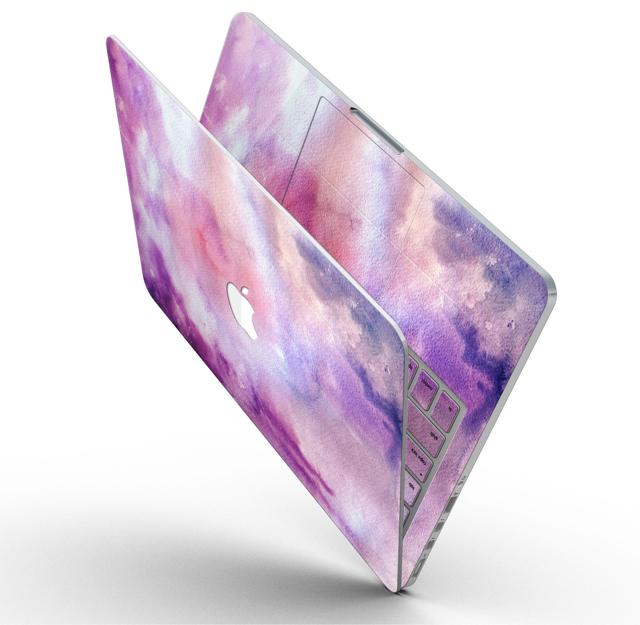Blue to Purps Absorbed Watercolor Texture skin for MacBook Pro with Retina Display, showcasing vibrant colors and a sleek design.