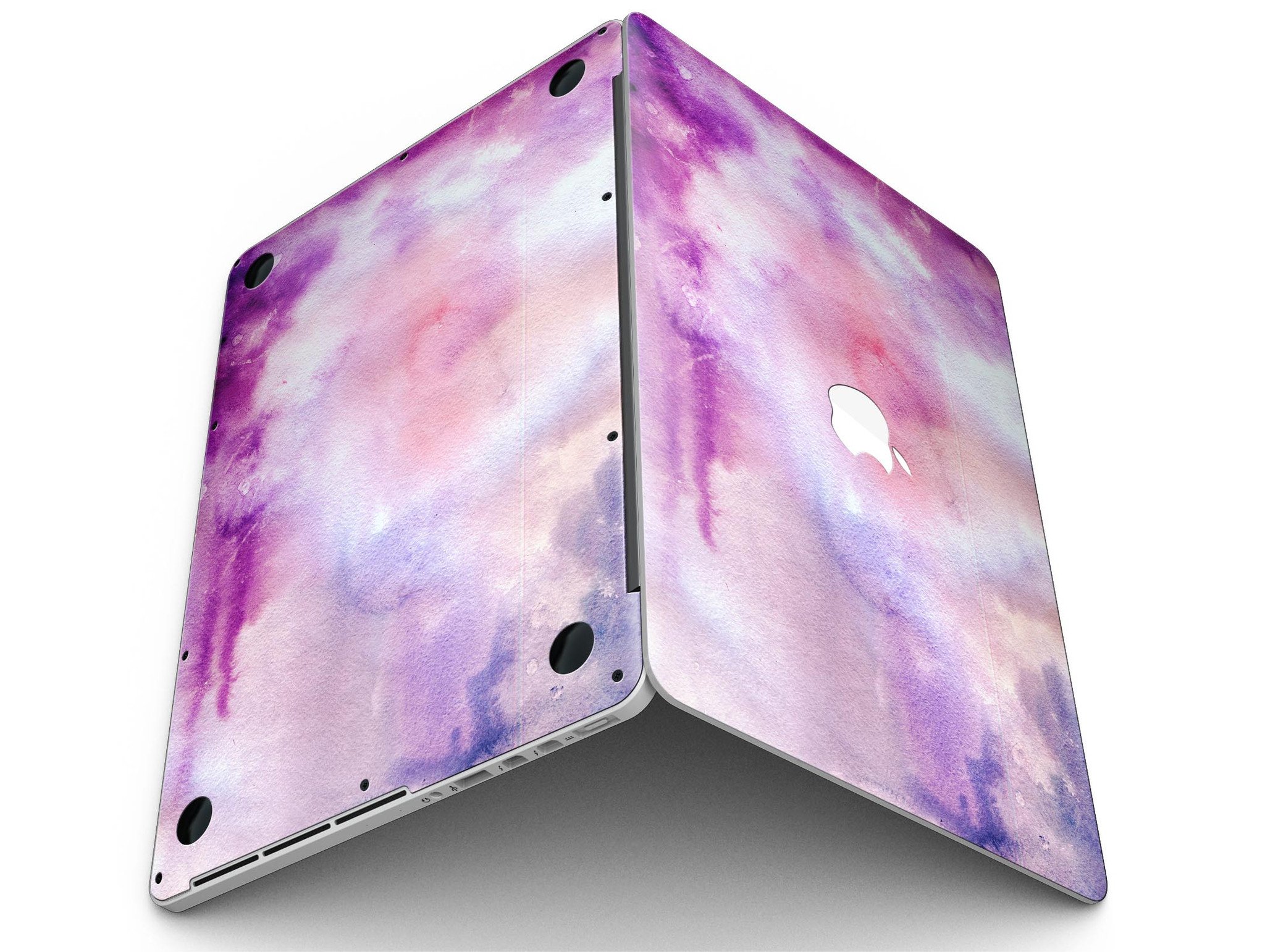 Blue to Purps Absorbed Watercolor Texture skin for MacBook Pro with Retina Display, showcasing vibrant colors and a sleek design.