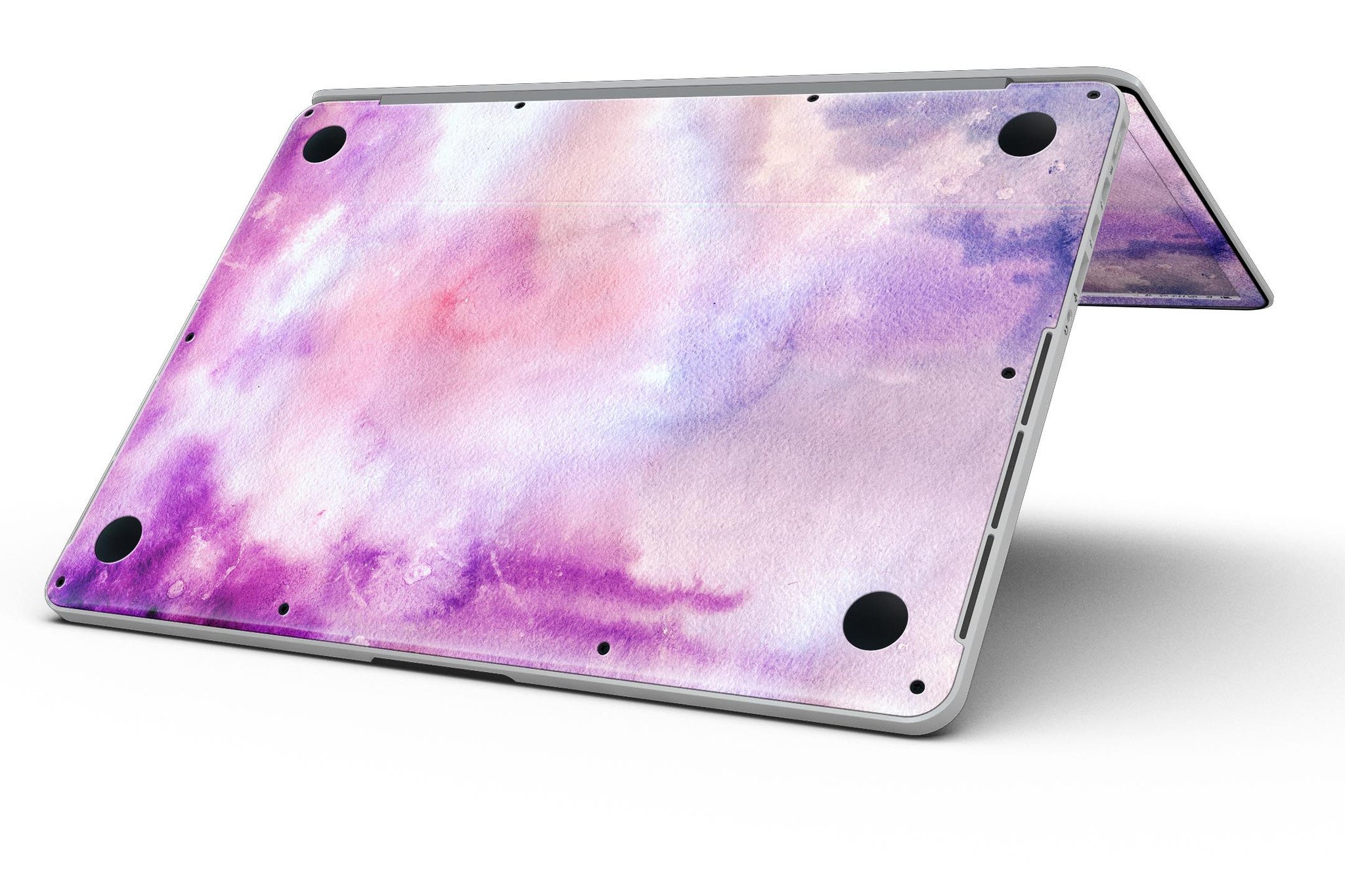 Blue to Purps Absorbed Watercolor Texture skin for MacBook Pro with Retina Display, showcasing vibrant colors and a sleek design.