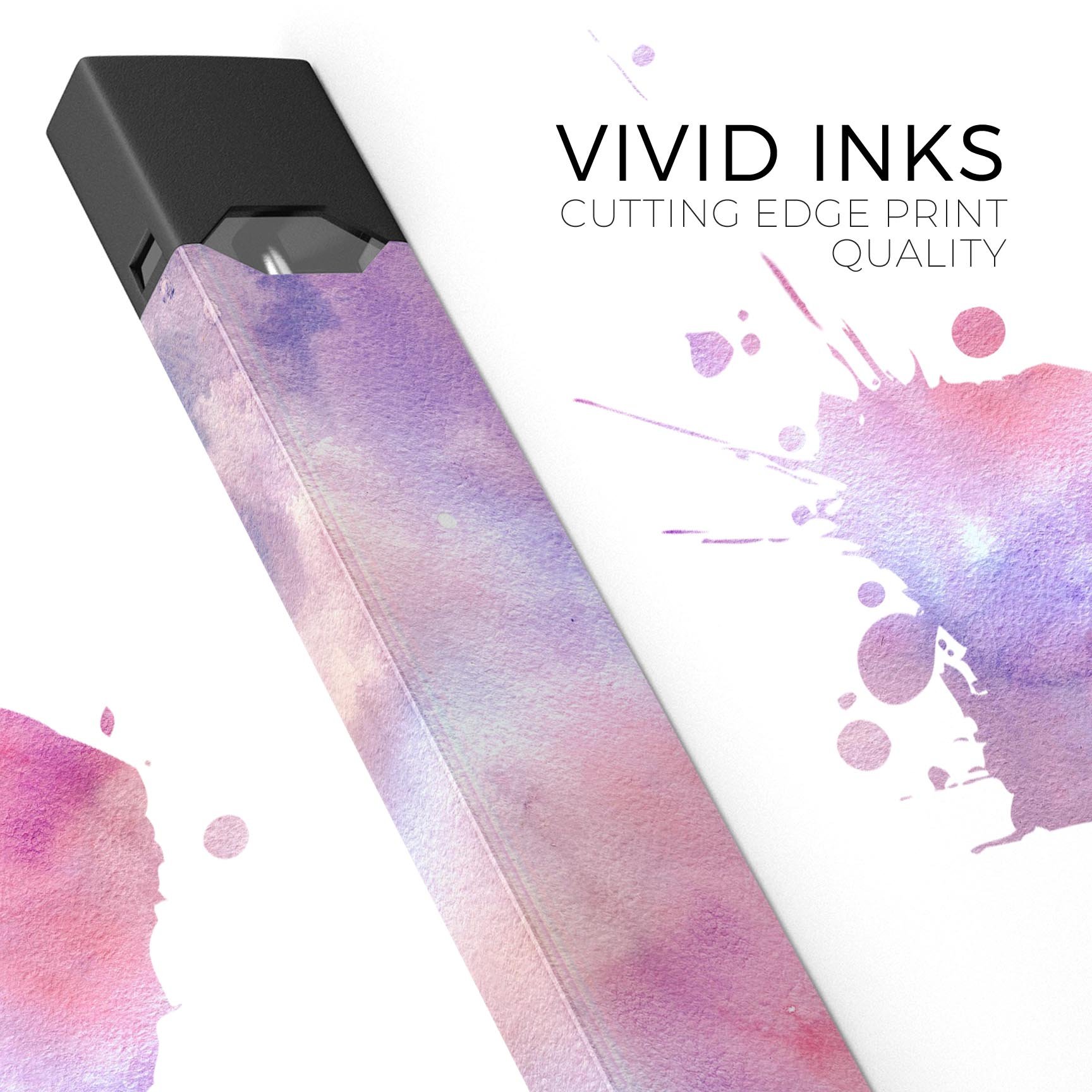 Blue to Purps Watercolor Texture decal for JUUL device, showcasing vibrant colors and premium design.