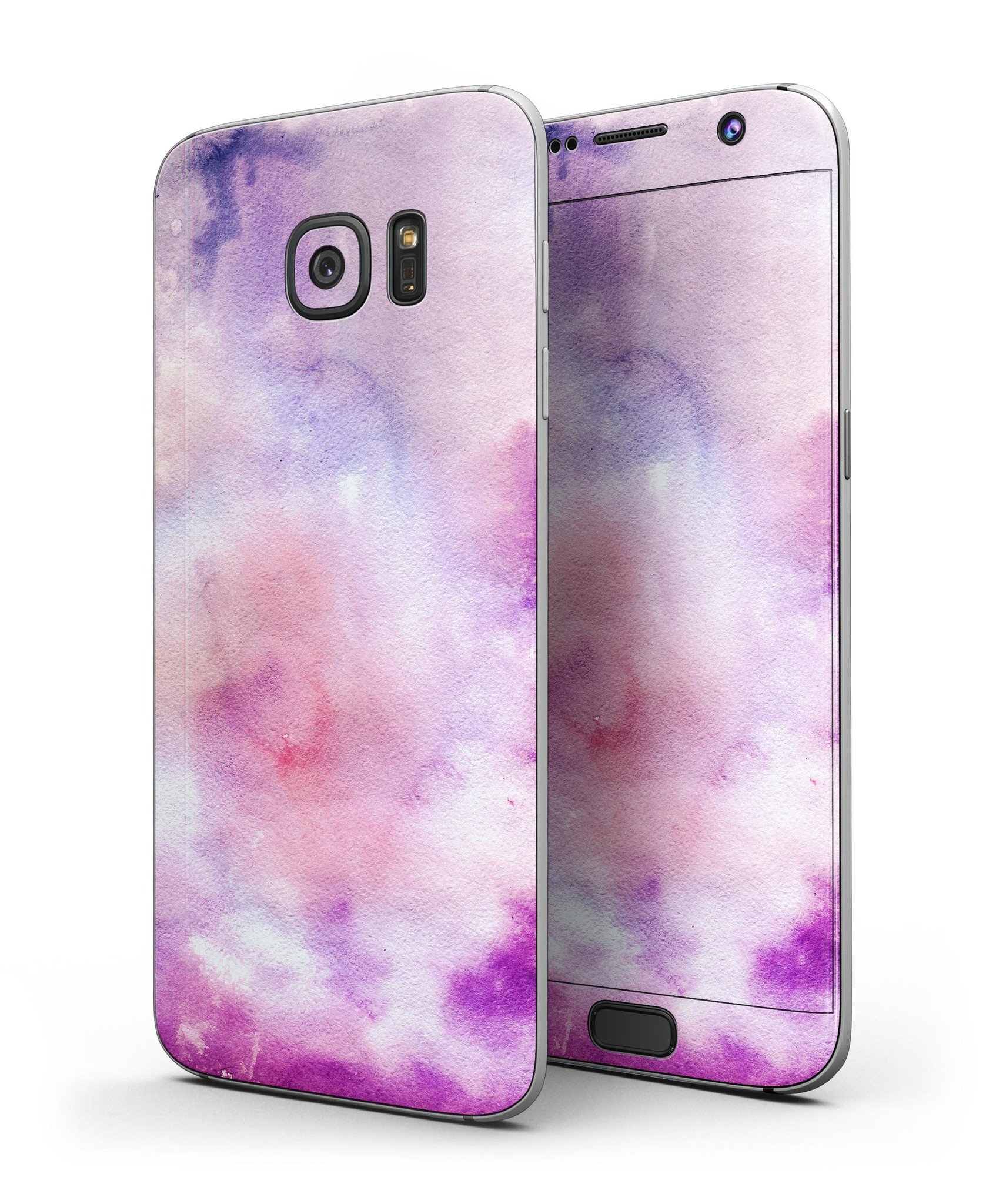 Blue Unfocused Silver Sparkle Skin-Kit for Samsung Galaxy S7/S7 Edge, showcasing a stylish design with full-body coverage.