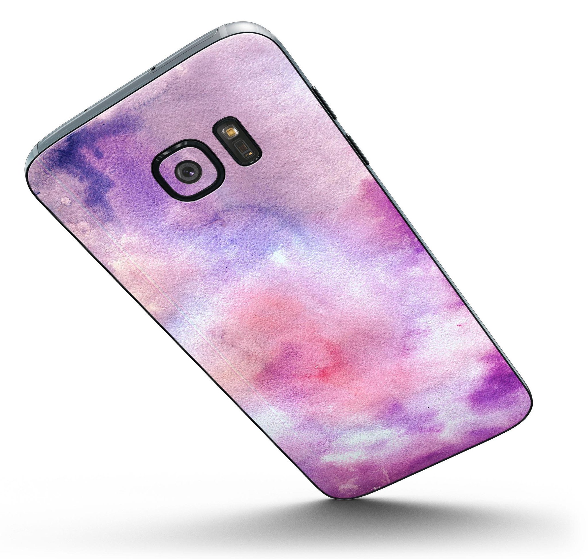 Blue Unfocused Silver Sparkle Skin-Kit for Samsung Galaxy S7/S7 Edge, showcasing a stylish design with full-body coverage.