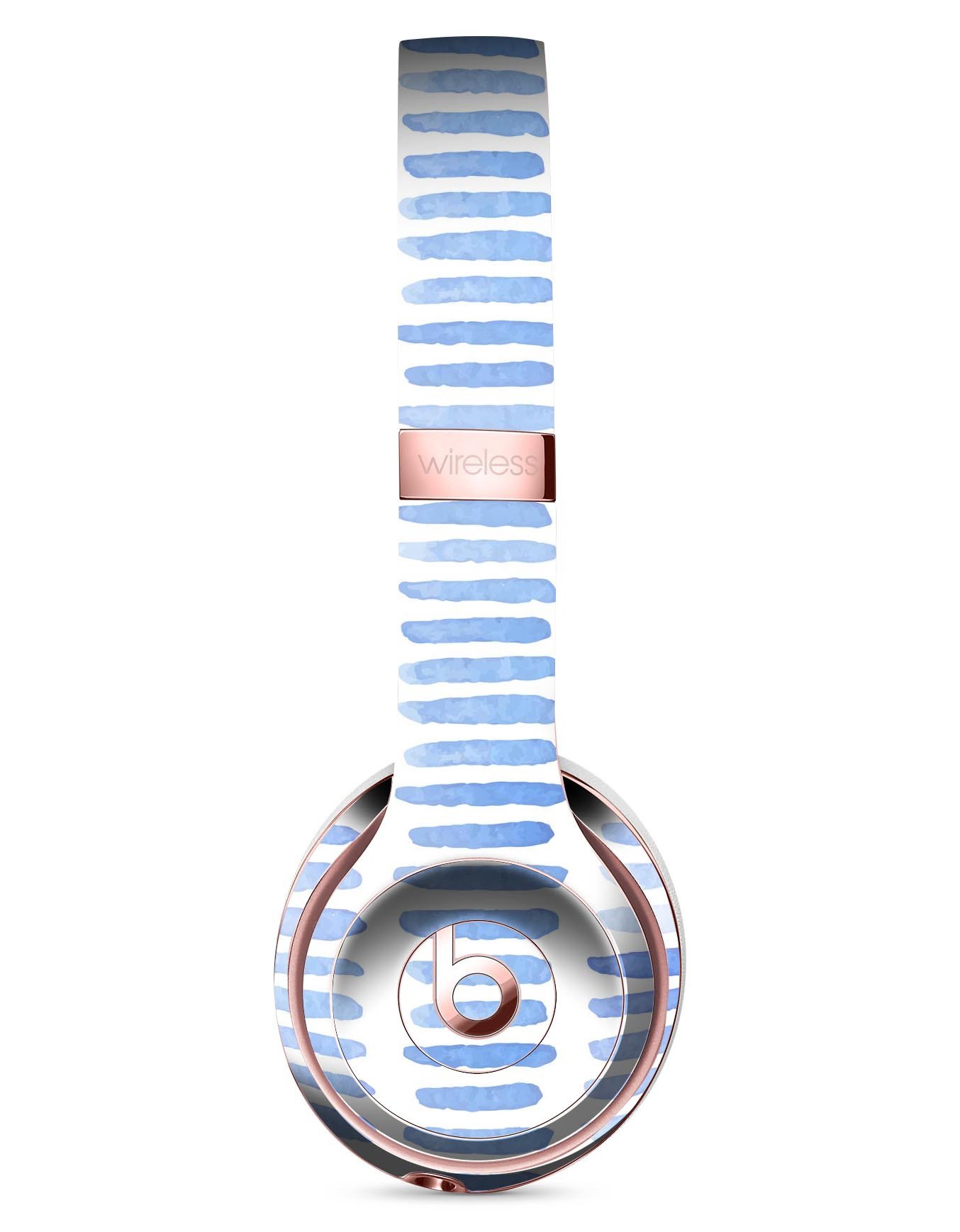 Blue Watercolor Brush Strokes Skin Kit for Beats by Dre Solo 3 Wireless Headphones, showcasing vibrant colors and a sleek design.