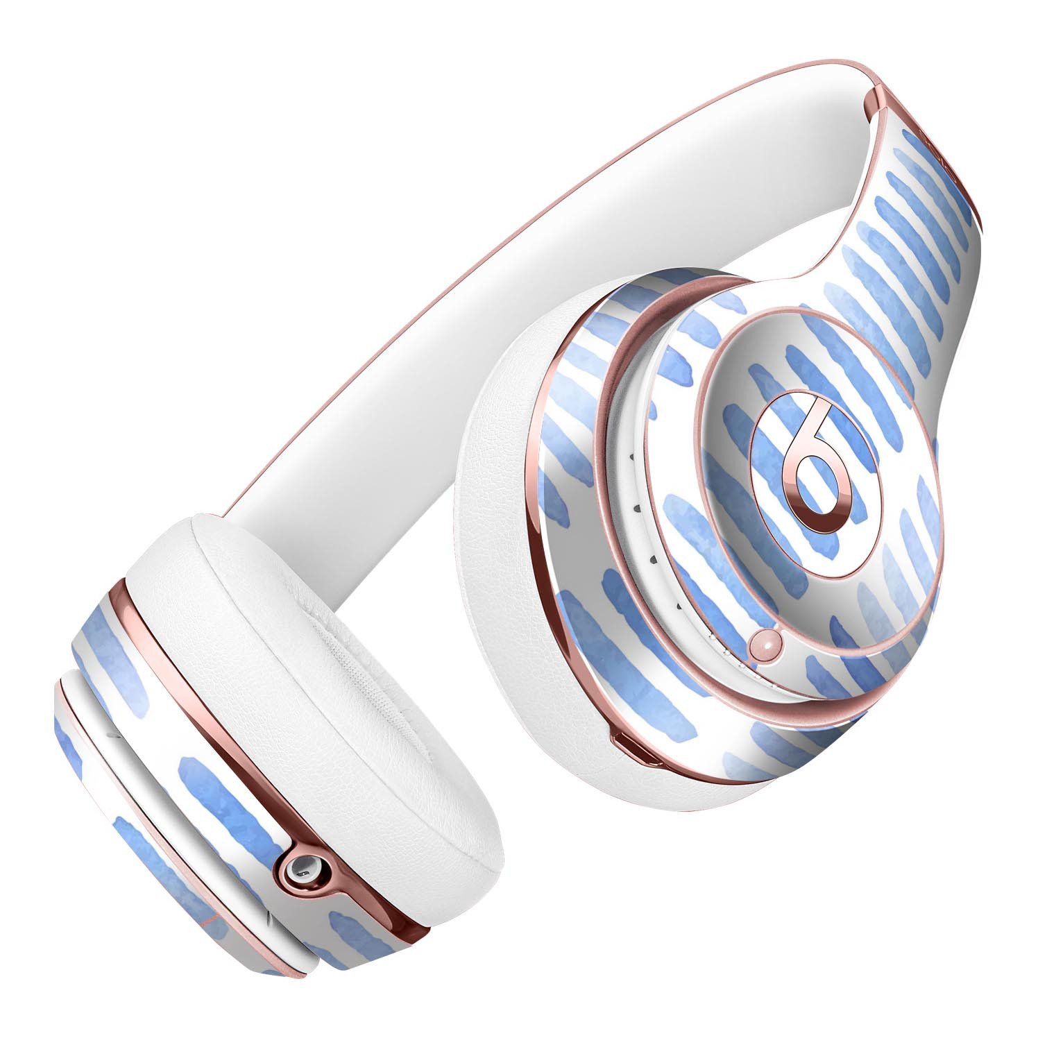 Blue Watercolor Brush Strokes Skin Kit for Beats by Dre Solo 3 Wireless Headphones, showcasing vibrant colors and a sleek design.