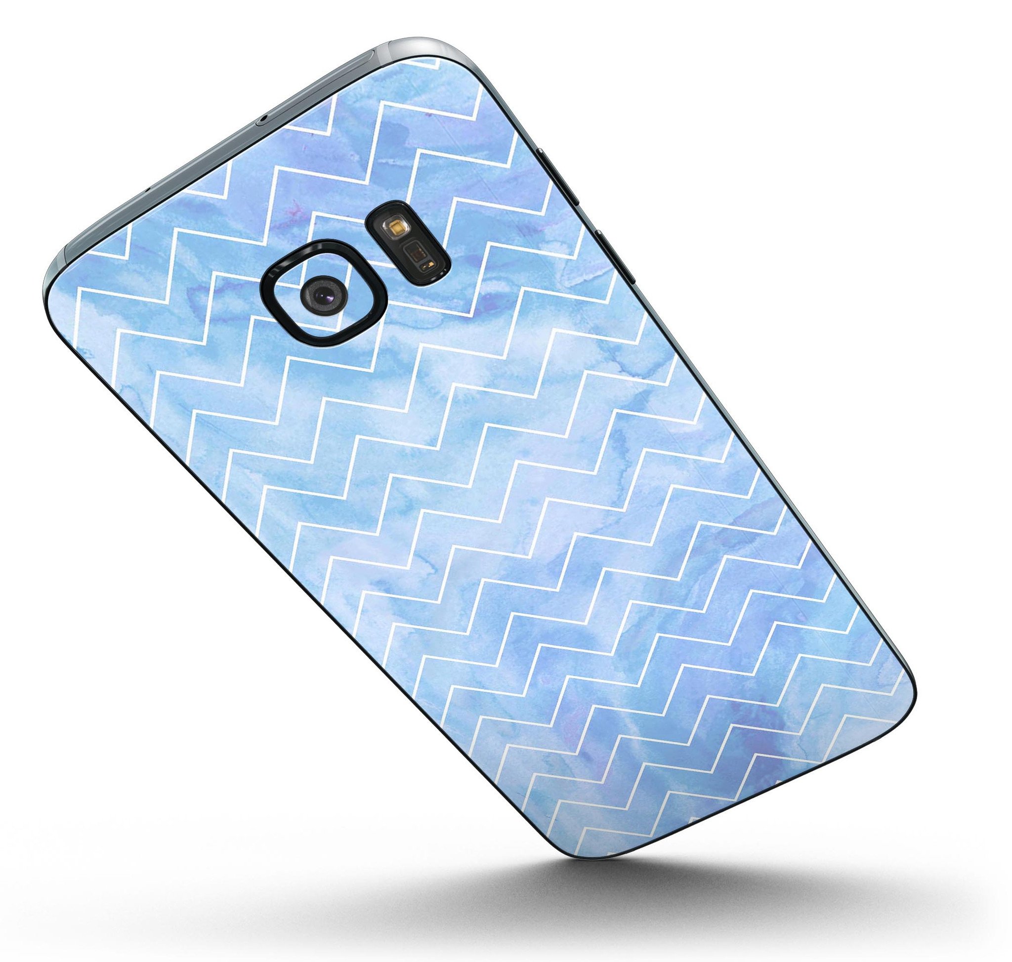 Blue Watercolor Dots Skin-Kit for Samsung Galaxy S7/S7 Edge, showcasing a vibrant design on a white background.