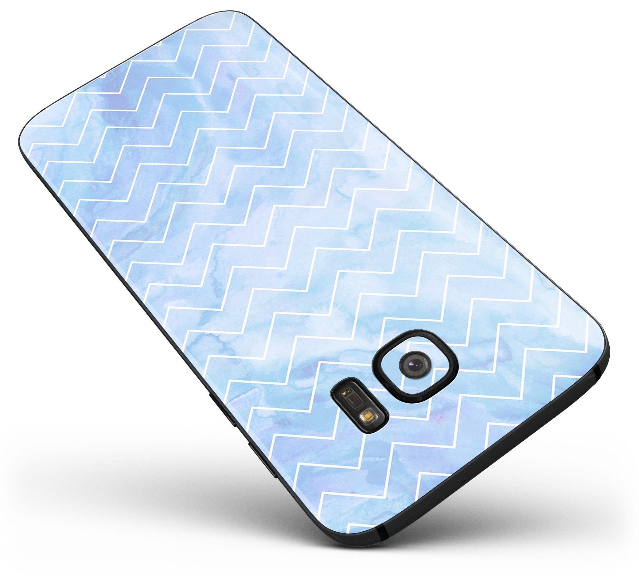 Blue Watercolor Dots Skin-Kit for Samsung Galaxy S7/S7 Edge, showcasing a vibrant design on a white background.