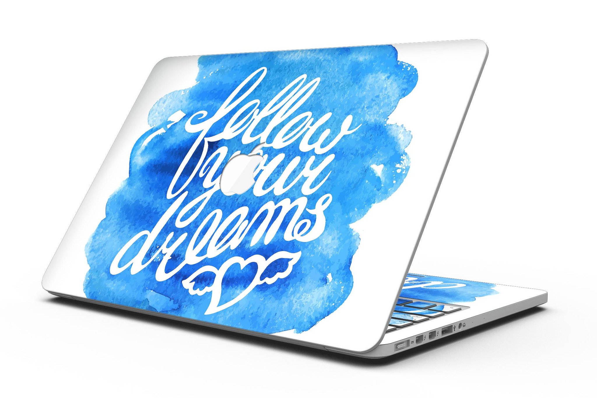 Blue WaterColor skin for MacBook Pro with Retina Display, showcasing vibrant colors and stylish design.