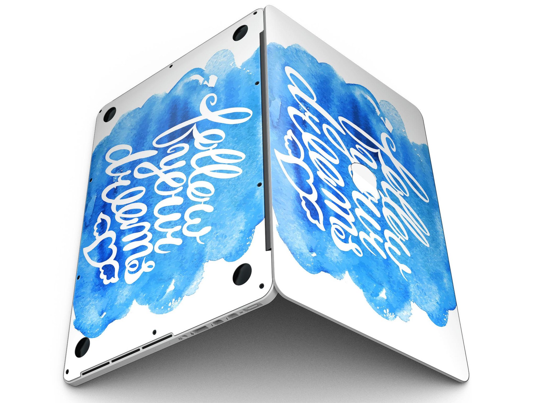 Blue WaterColor skin for MacBook Pro with Retina Display, showcasing vibrant colors and stylish design.