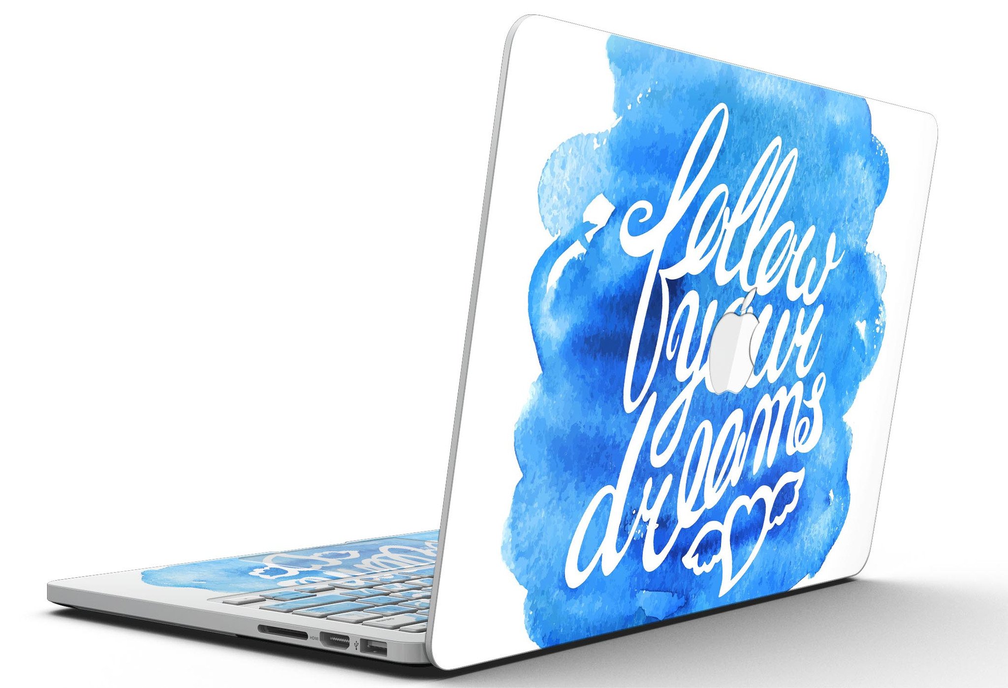 Blue WaterColor skin for MacBook Pro with Retina Display, showcasing vibrant colors and stylish design.