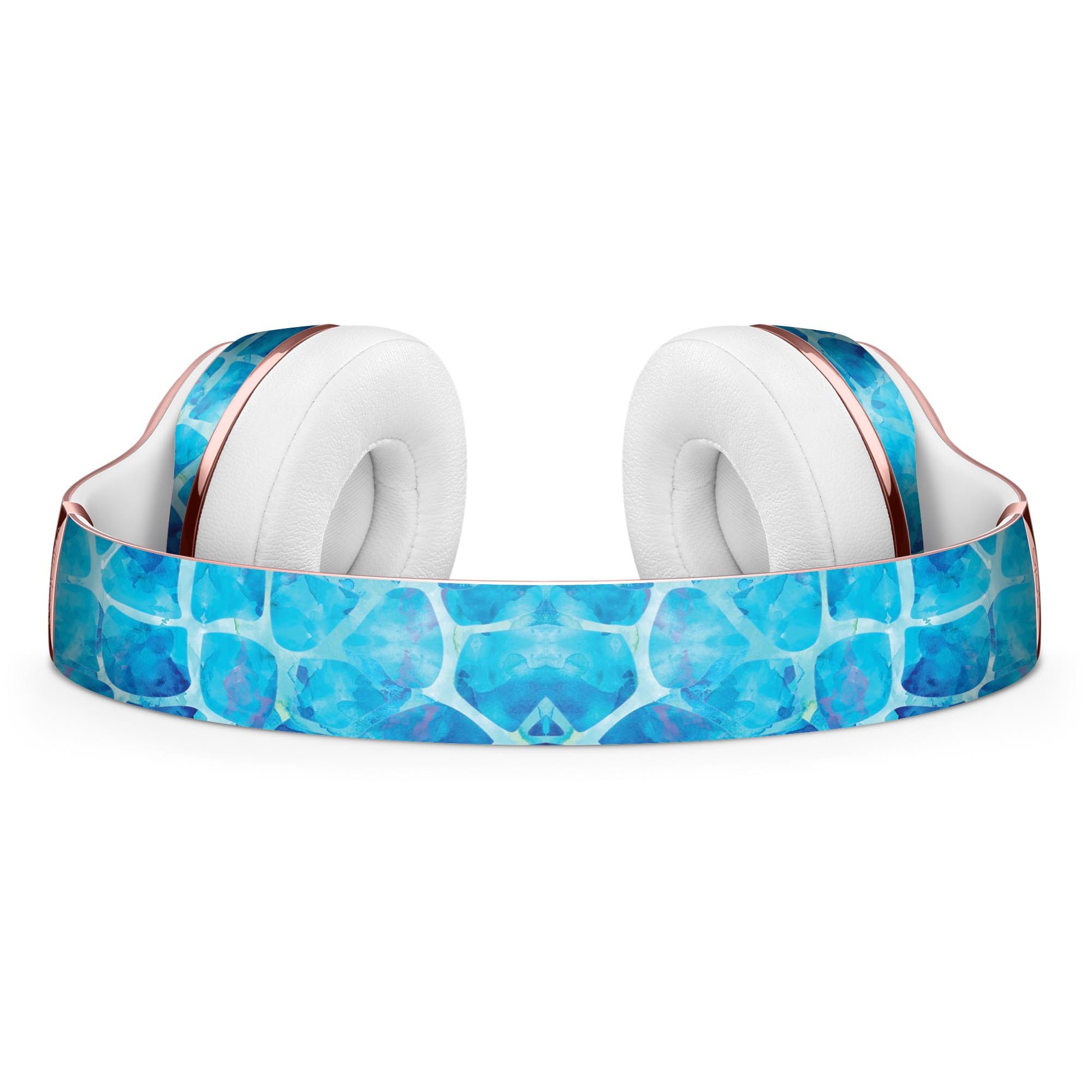 Blue Watercolor Giraffe Pattern Skin Kit for Beats by Dre Solo 3 Wireless Headphones, showcasing vibrant colors and unique design.