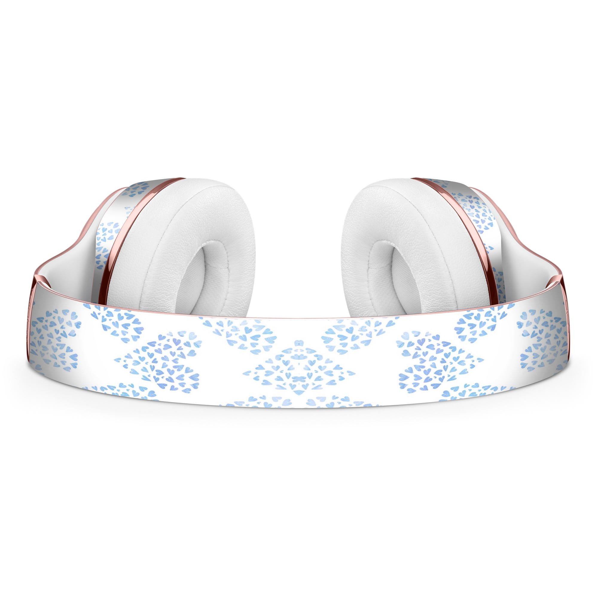 Blue Watercolor Hearts Pattern Skin Kit for Beats by Dre Solo 3 Wireless Headphones, showcasing vibrant colors and stylish design.
