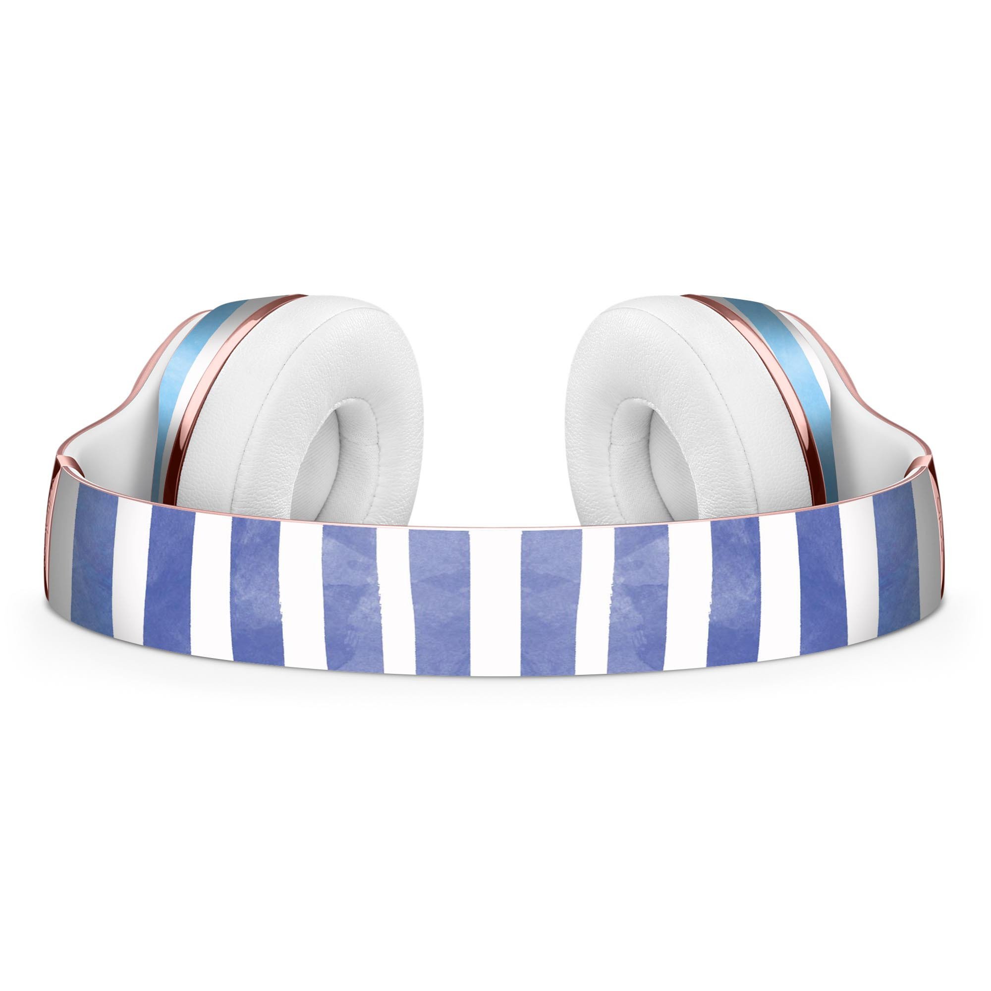 Blue WaterColor Ombre Stripes Skin Kit for Beats by Dre Solo 3 Wireless Headphones, showcasing vibrant colors and sleek design.