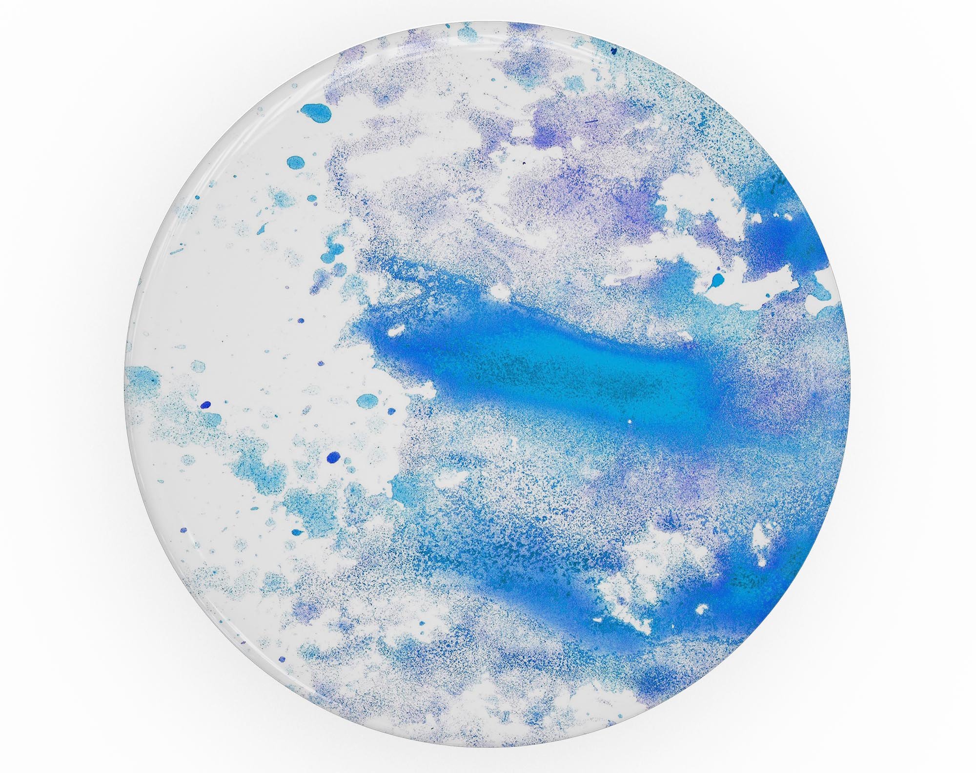 Blue watercolor design skin for PopSockets, featuring a vibrant and artistic pattern on a white background, perfect for personalizing smartphone grips.