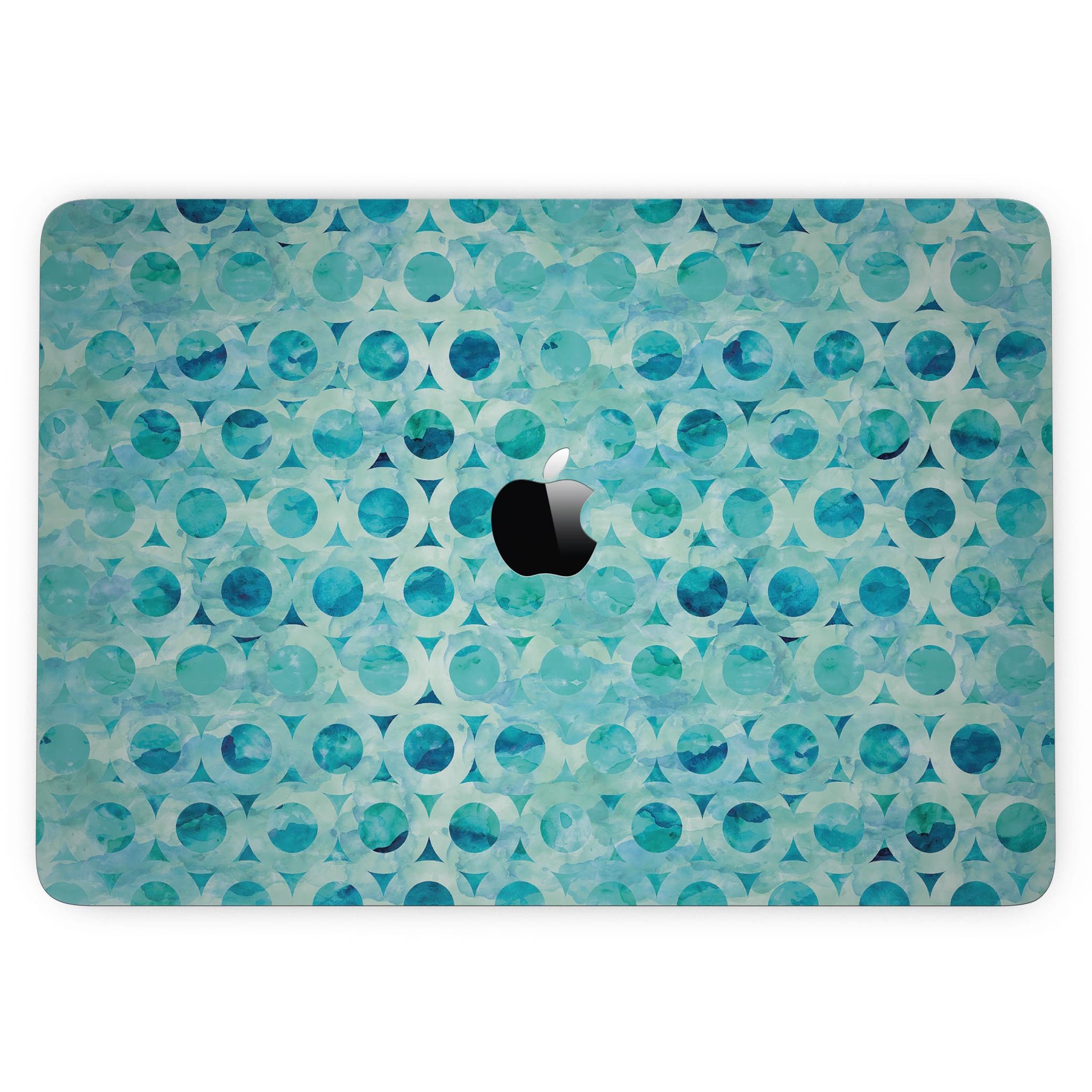 Blue Watercolor Ring Pattern skin for 13" MacBook Pro without Touch Bar, showcasing vibrant colors and intricate design.