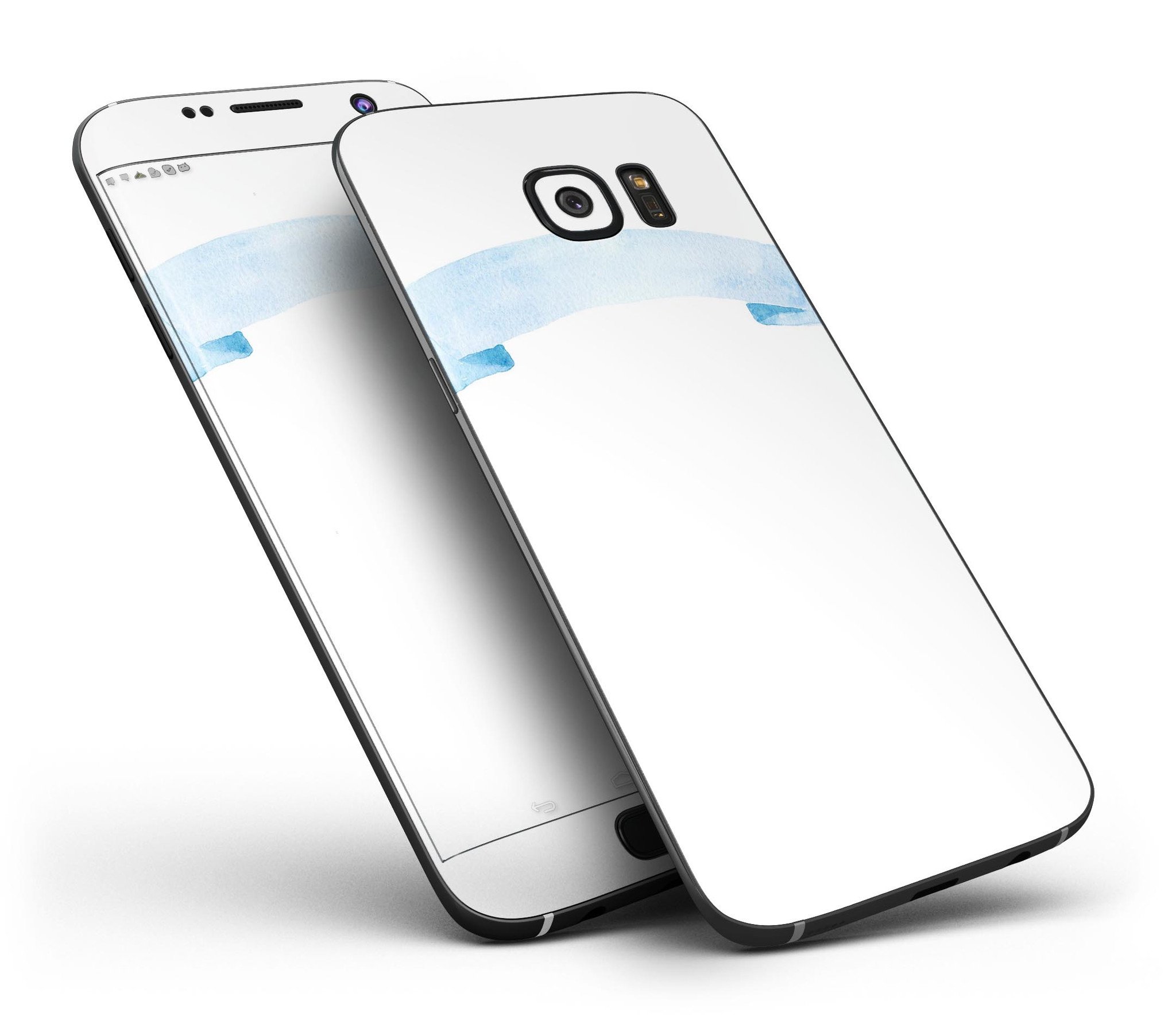 Blue Watercolor Seahorses skin kit for Samsung Galaxy S7 and S7 Edge, showcasing vibrant colors and intricate seahorse designs.