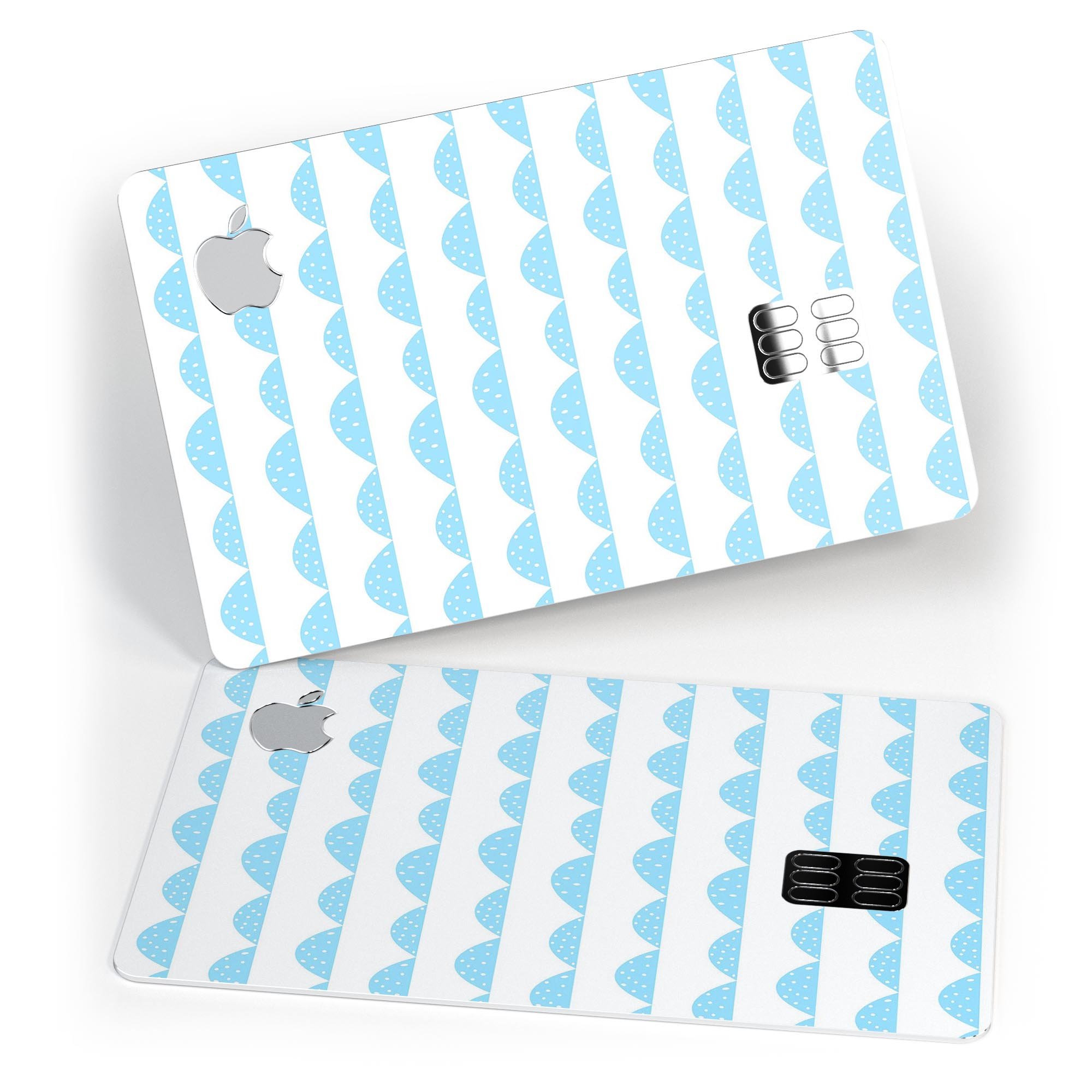 Blue Waves Premium Protective Decal Skin-Kit for Apple Card featuring tiny polka dots, showcasing its vibrant design and protective features.