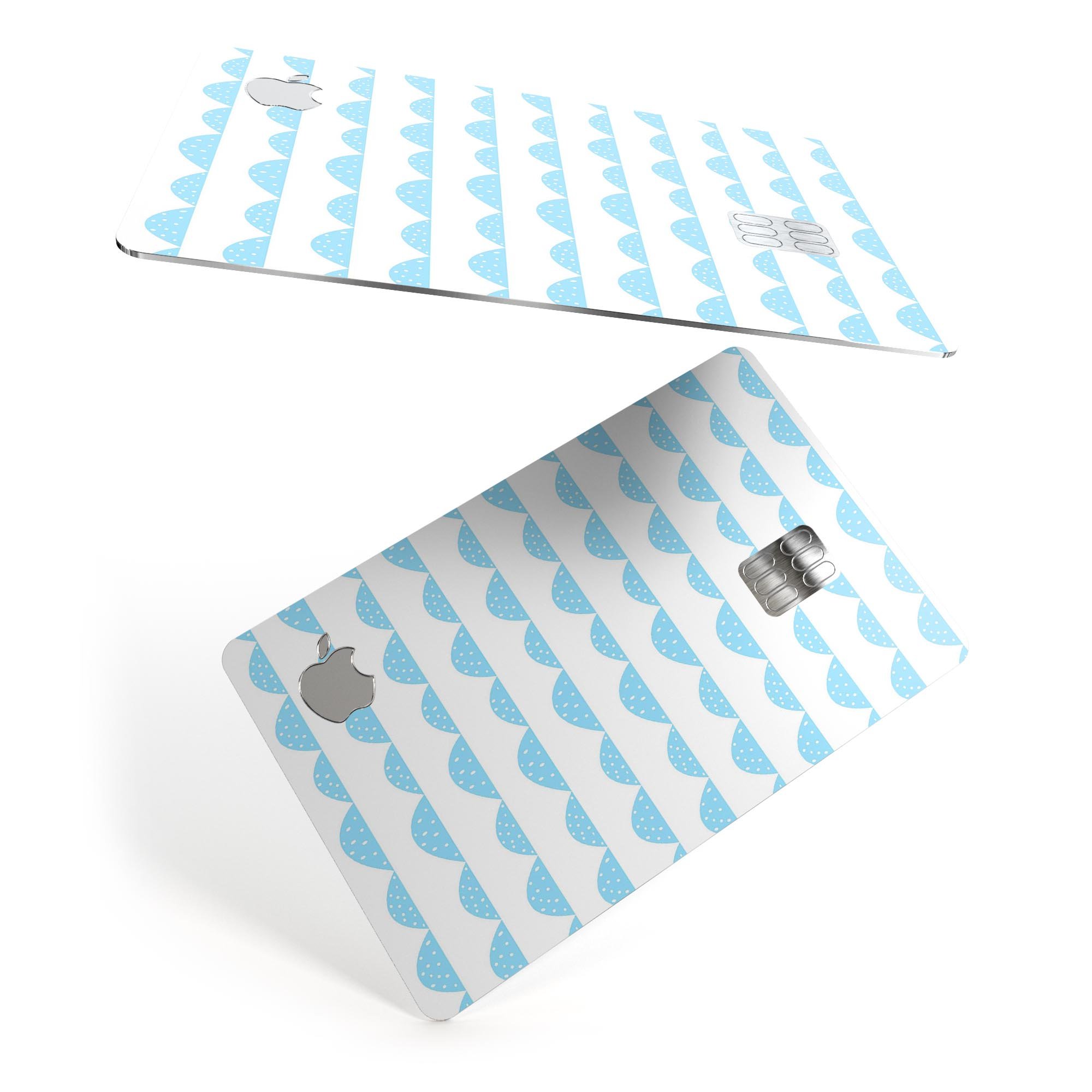 Blue Waves Premium Protective Decal Skin-Kit for Apple Card featuring tiny polka dots, showcasing its vibrant design and protective features.