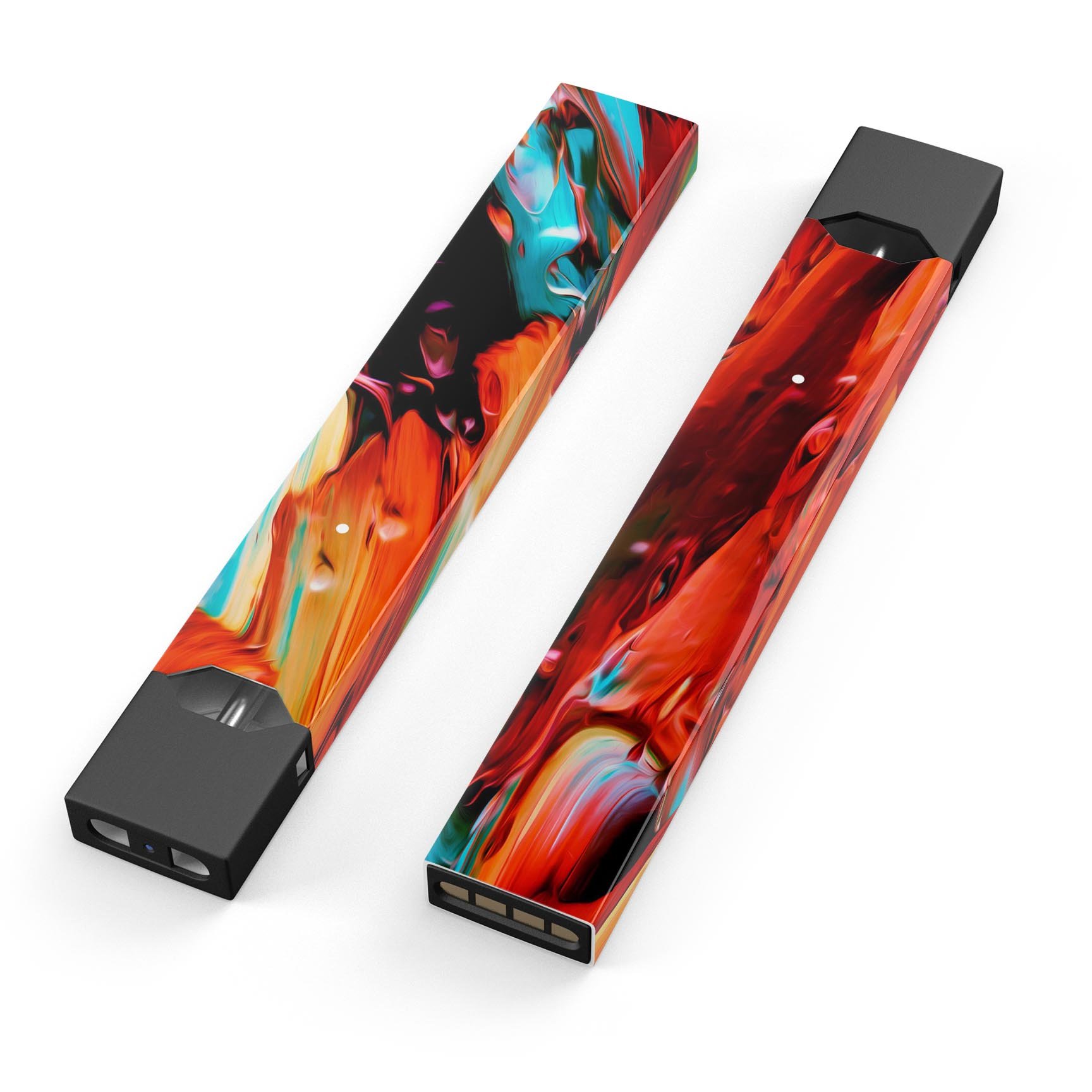 Blurred Abstract Flow V1 skin-wrap sticker designed for JUUL vaping device, showcasing vibrant abstract design and protective features.