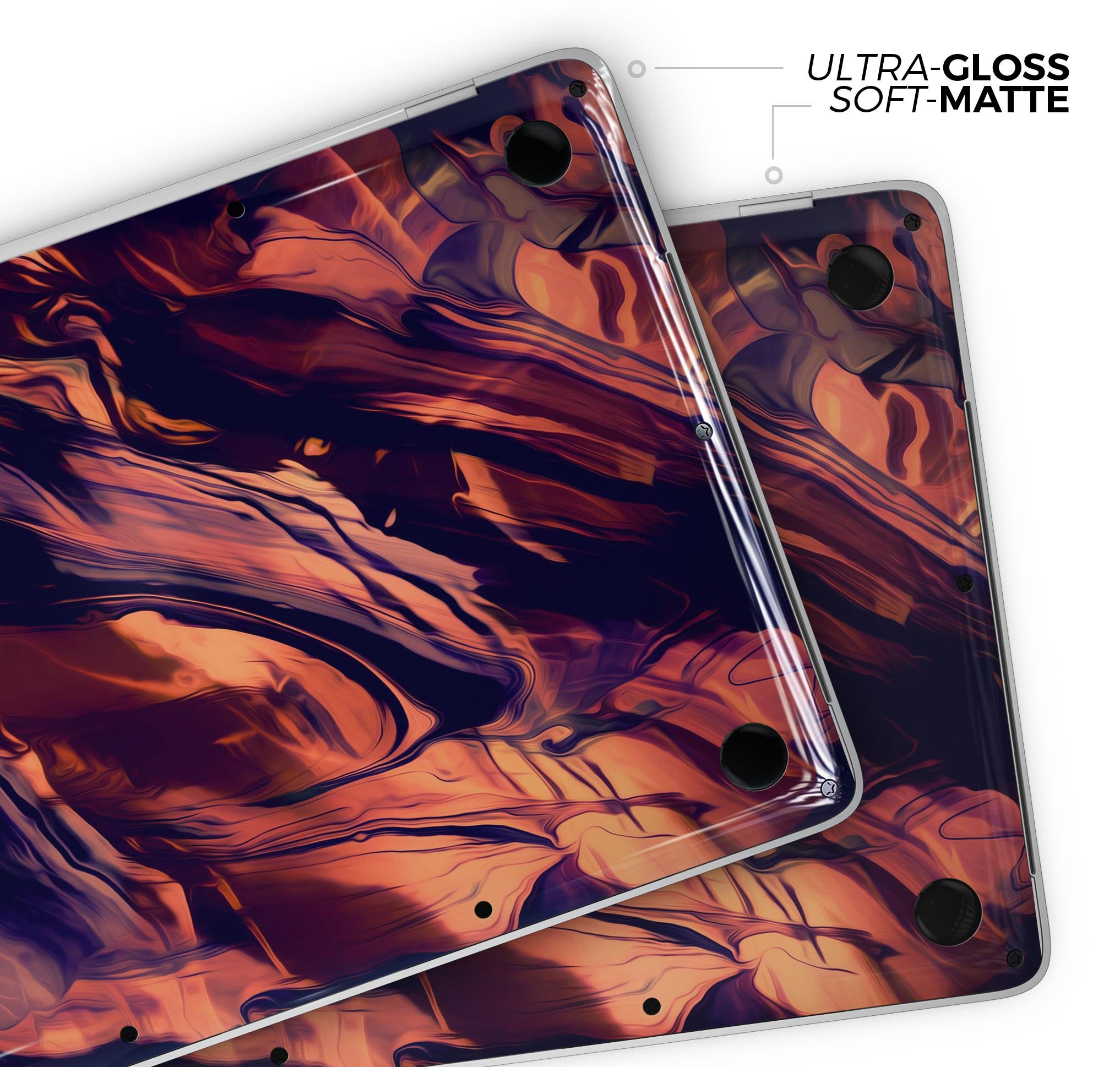 Blurred Abstract Flow V11 skin decal wrap kit for MacBook, showcasing a stylish design with a soft-matte finish.