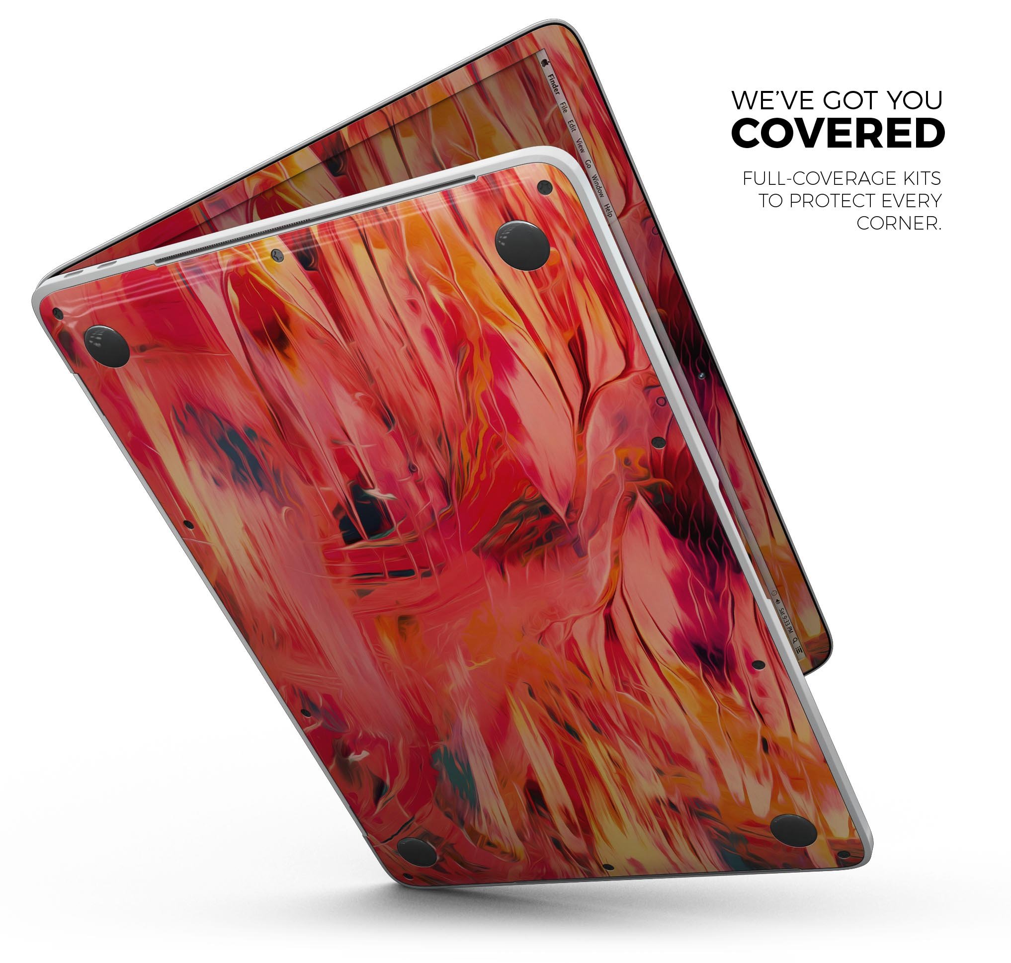 Blurred Abstract Flow V10 skin decal wrap kit for Apple MacBook, showcasing vibrant colors and a sleek design.
