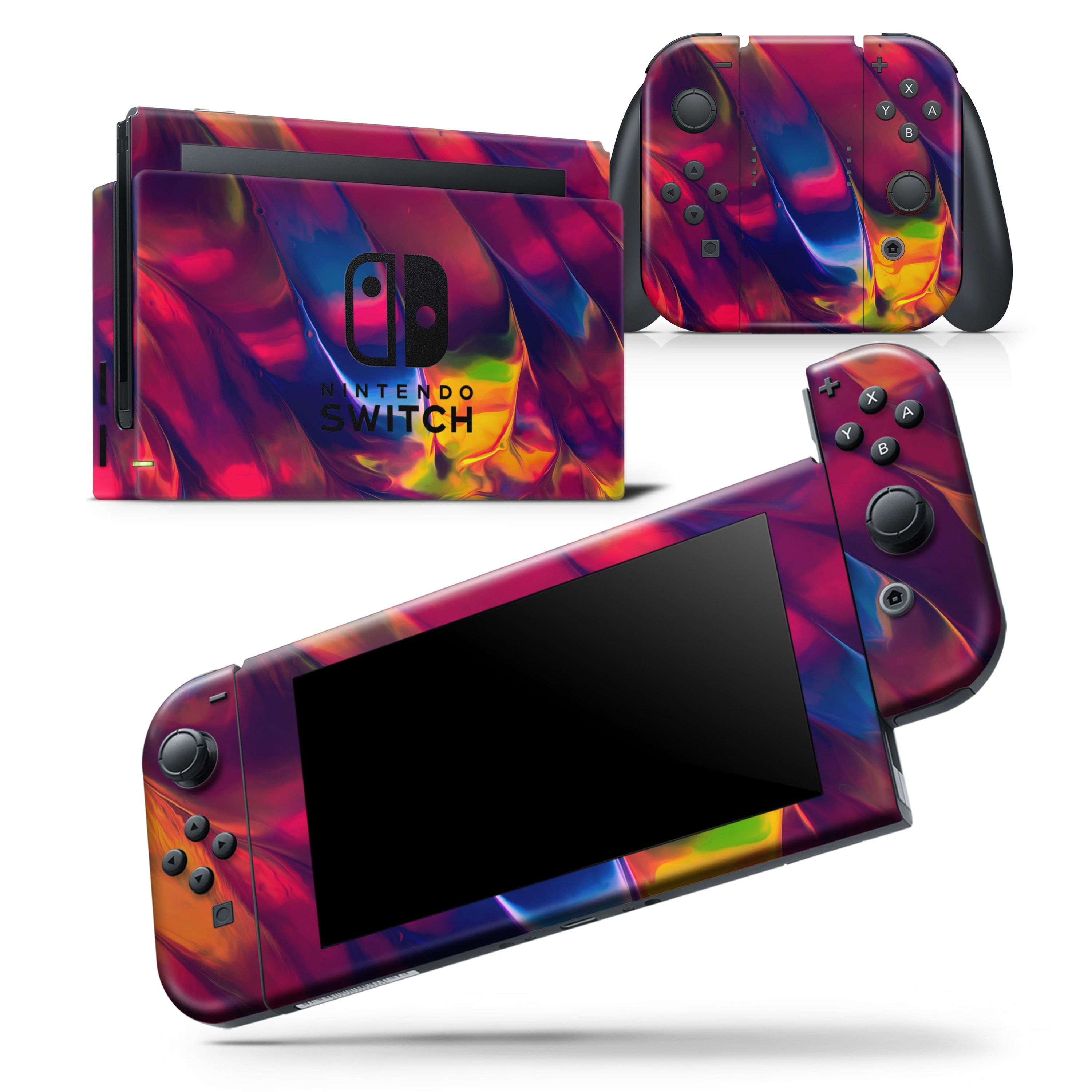 Blurred Abstract Flow V13 skin wrap decal for Nintendo Switch Lite, showcasing vibrant colors and a sleek design.