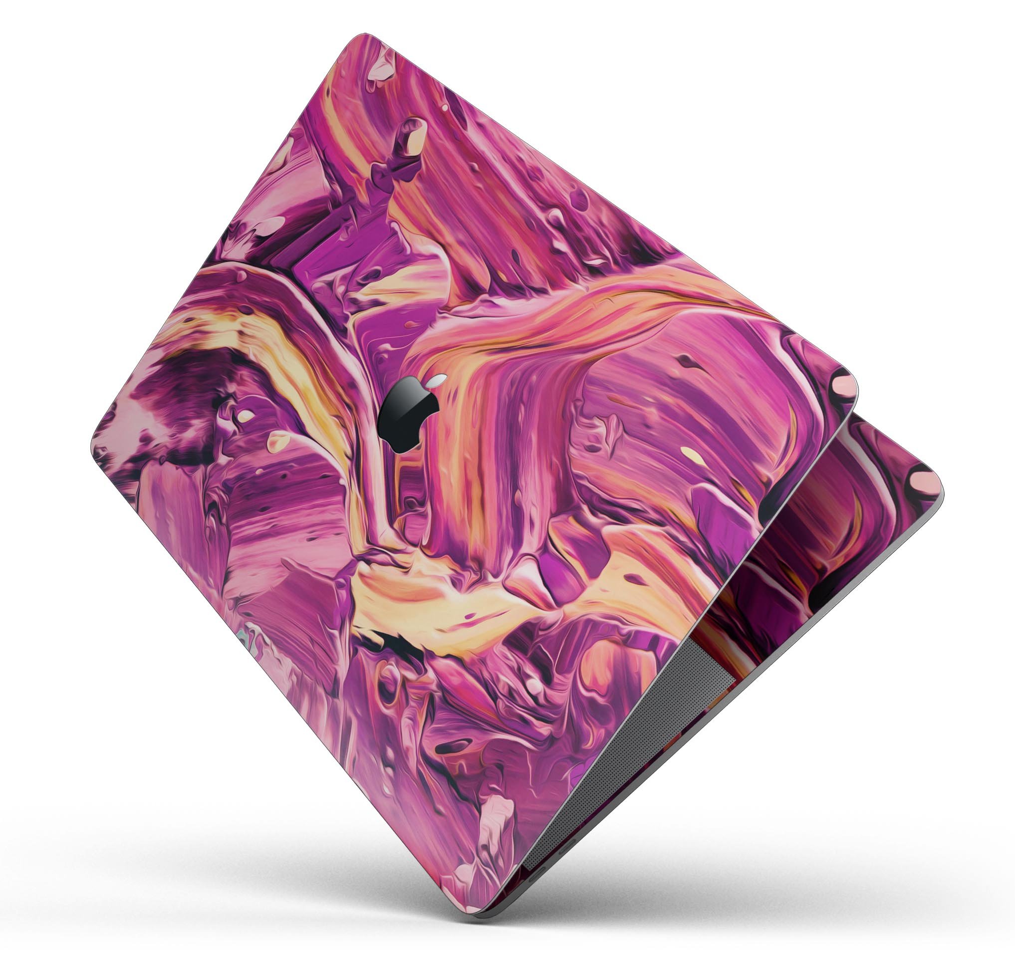 Blurred Abstract Flow V15 skin decal wrap kit for MacBook, showcasing a vibrant abstract design with a smooth finish.