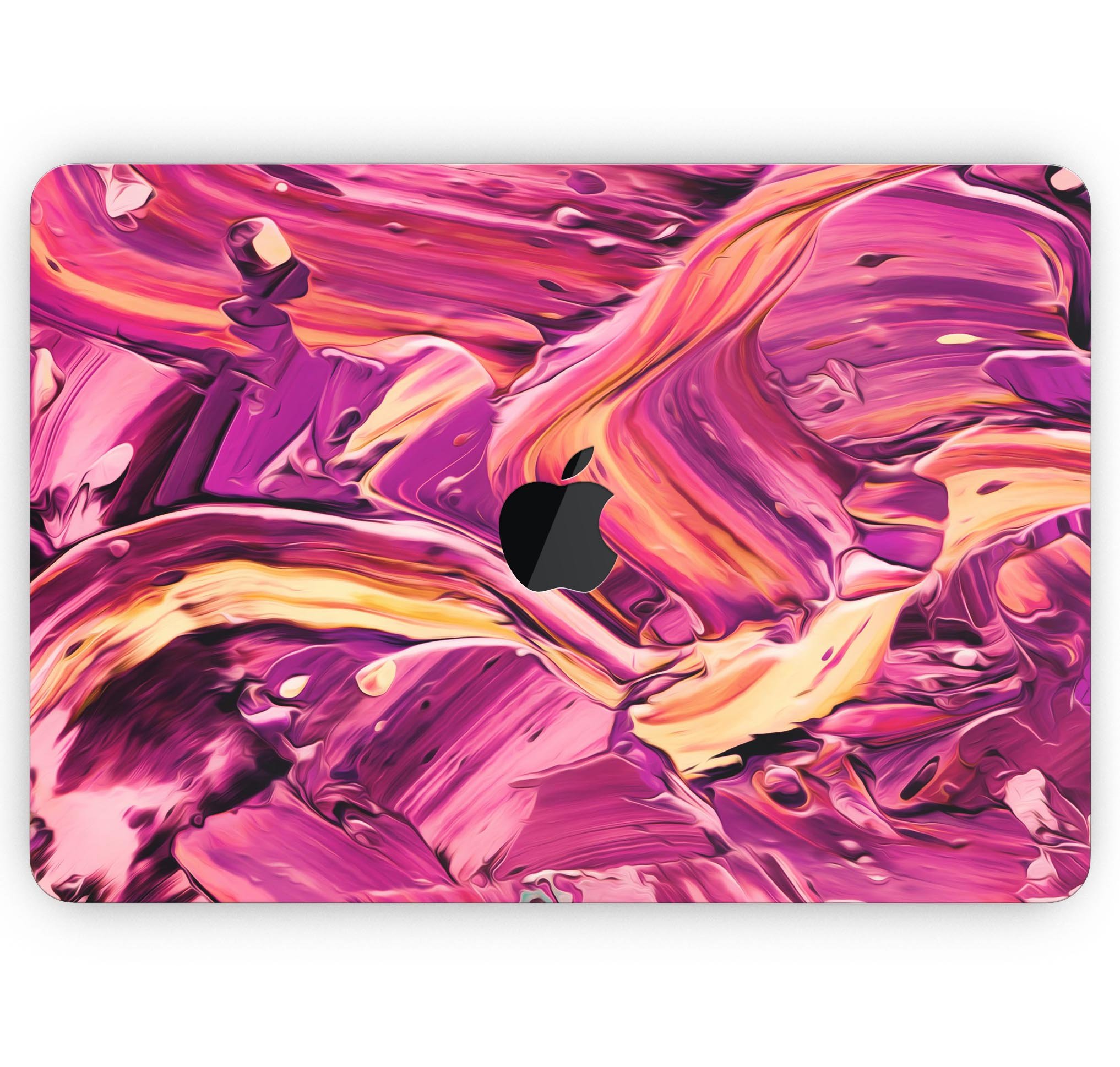Blurred Abstract Flow V15 skin decal wrap kit for MacBook, showcasing a vibrant abstract design with a smooth finish.