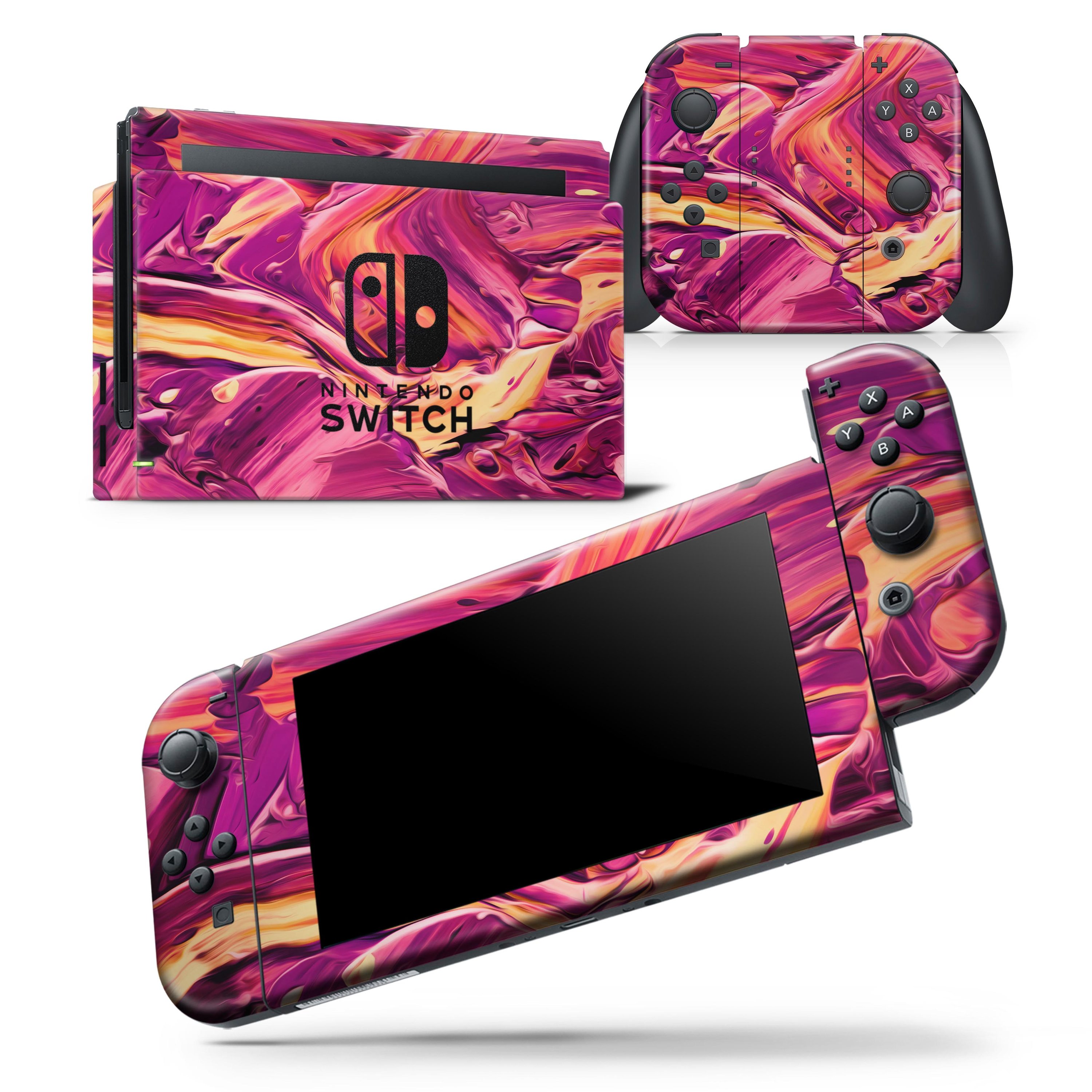 Blurred Abstract Flow V15 skin wrap decal for Nintendo Switch Lite, showcasing vibrant colors and a sleek design.