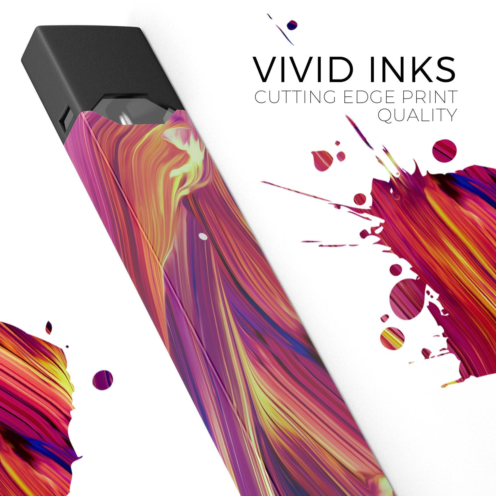 Blurred Abstract Flow V17 skin-wrap sticker designed for JUUL vaping device, showcasing vibrant abstract design and premium quality.