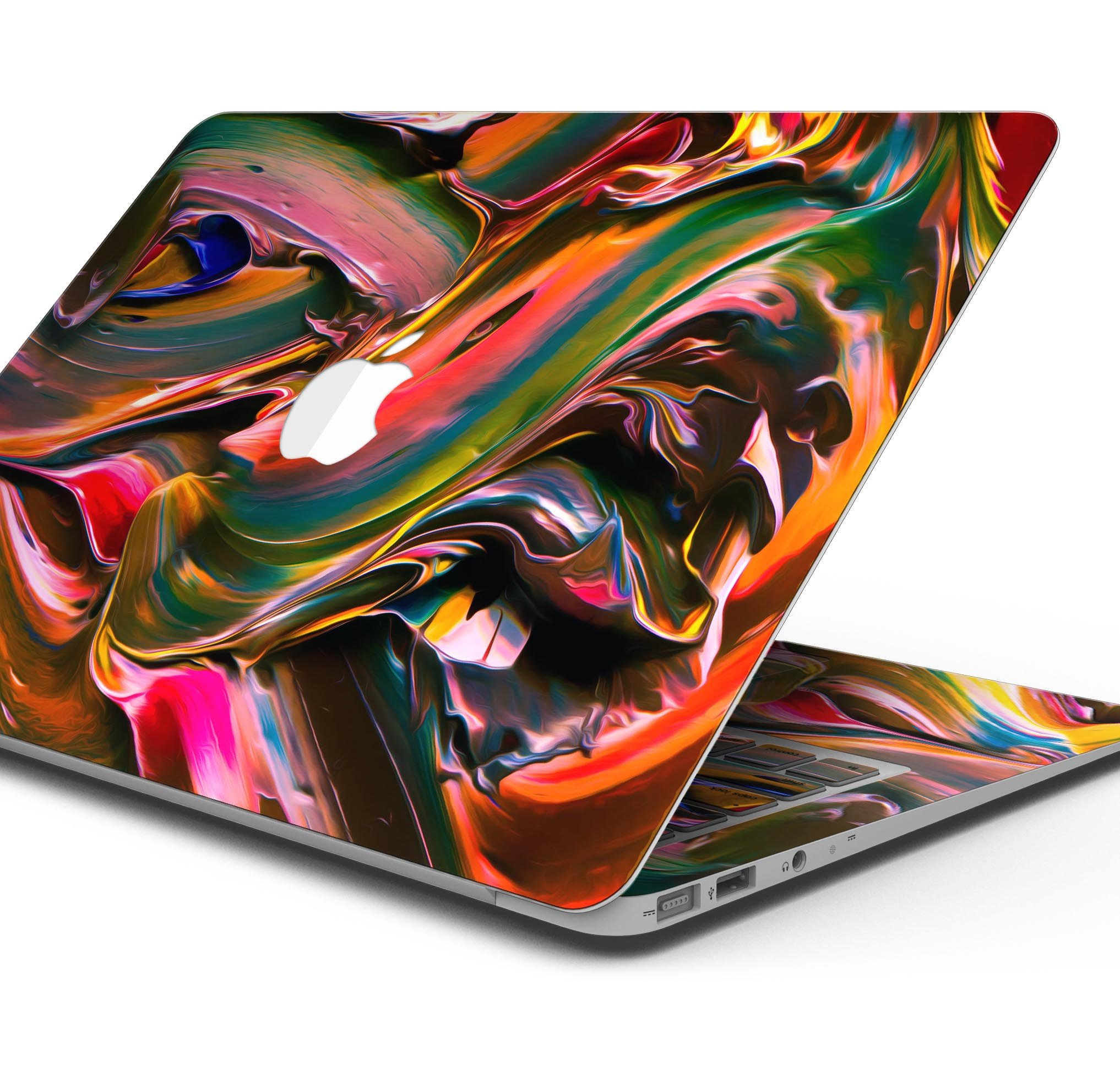 Blurred Abstract Flow V18 skin decal wrap kit for MacBook, showcasing vibrant abstract design and premium vinyl material.