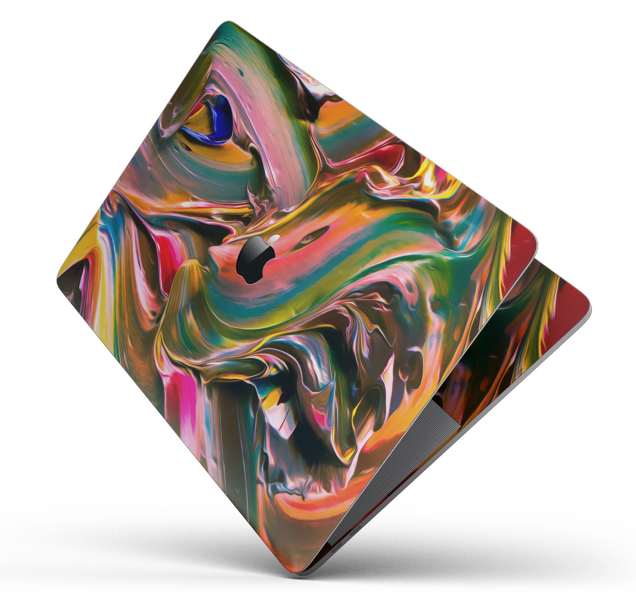 Blurred Abstract Flow V18 skin decal wrap kit for MacBook, showcasing vibrant abstract design and premium vinyl material.