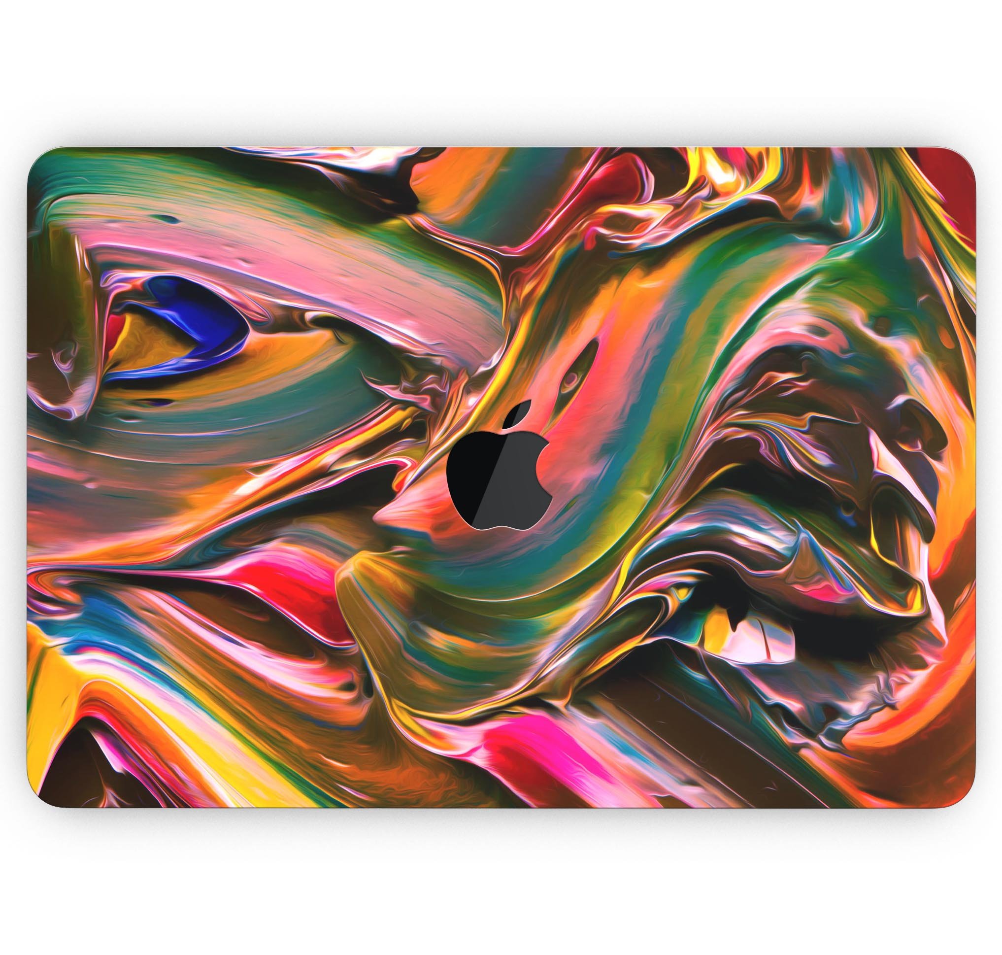 Blurred Abstract Flow V18 skin decal wrap kit for MacBook, showcasing vibrant abstract design and premium vinyl material.