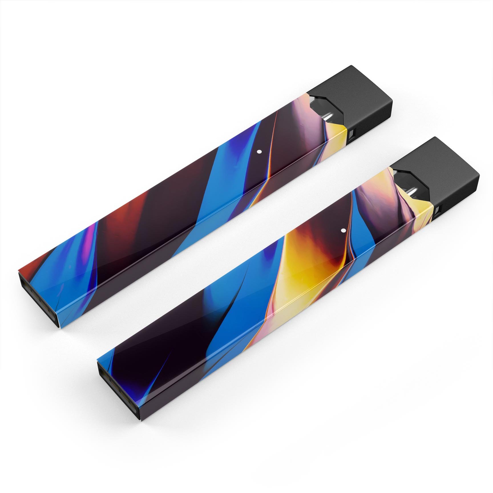 Blurred Abstract Flow V19 skin-wrap sticker designed for JUUL vaping device, showcasing vibrant colors and a sleek design.