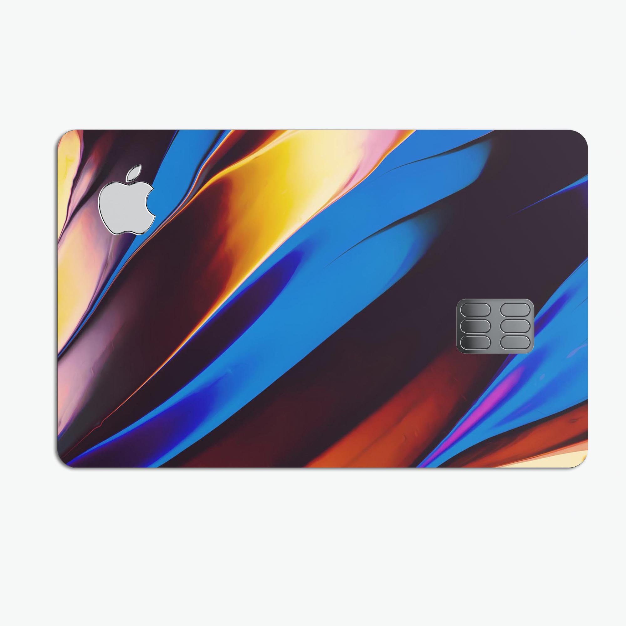Blurred Abstract Flow V19 decal skin for Apple Card, showcasing a vibrant abstract design with a premium finish.