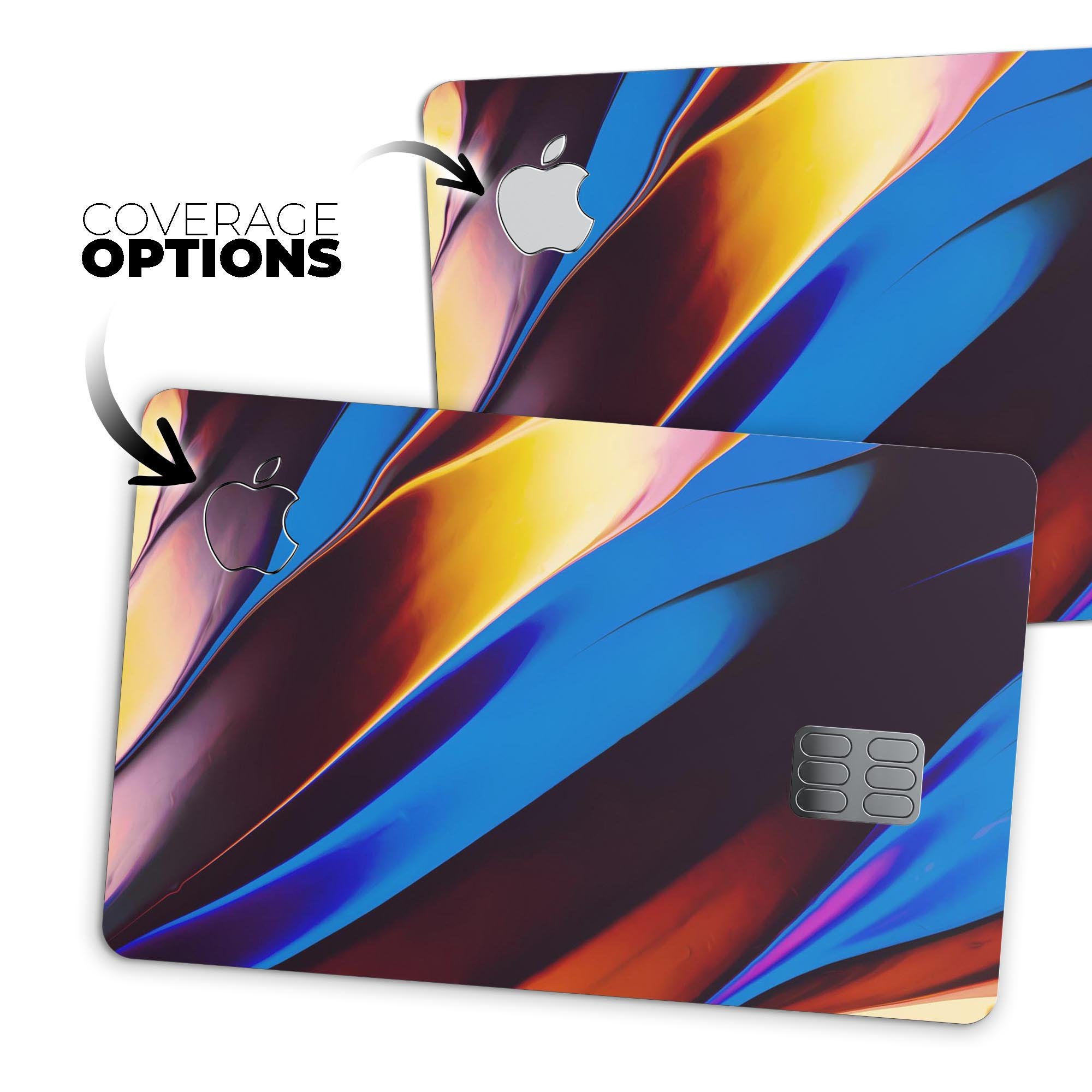 Blurred Abstract Flow V19 decal skin for Apple Card, showcasing a vibrant abstract design with a premium finish.