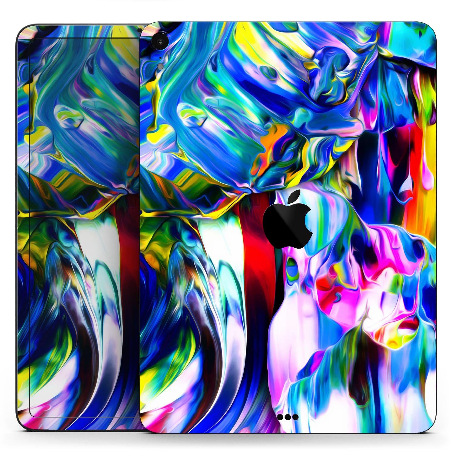 Blurred Abstract Flow V21 skin decal for Apple iPad, showcasing a vibrant abstract design with a smooth finish.