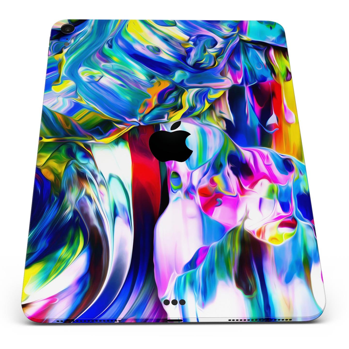 Blurred Abstract Flow V21 skin decal for Apple iPad, showcasing a vibrant abstract design with a smooth finish.