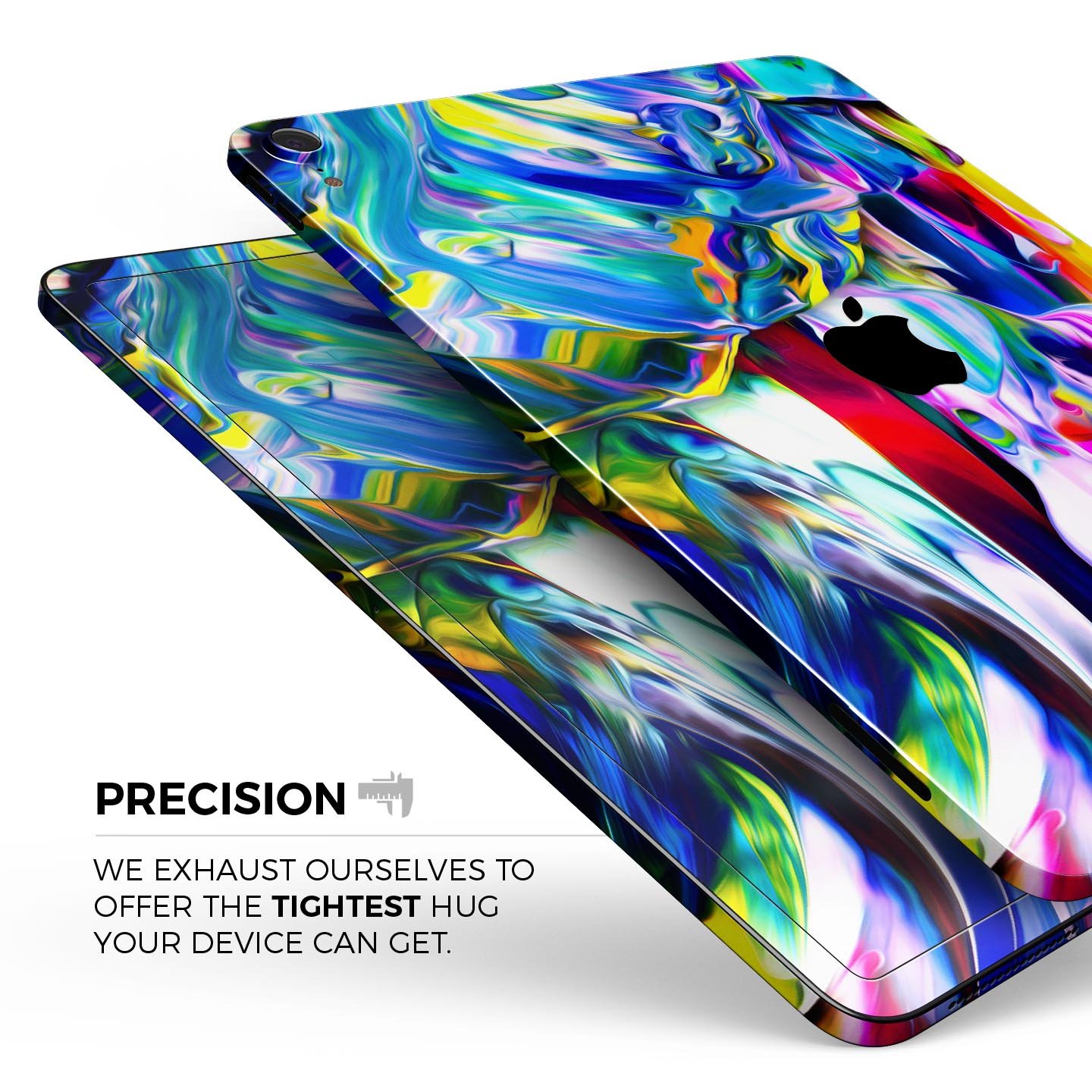 Blurred Abstract Flow V21 skin decal for Apple iPad, showcasing a vibrant abstract design with a smooth finish.
