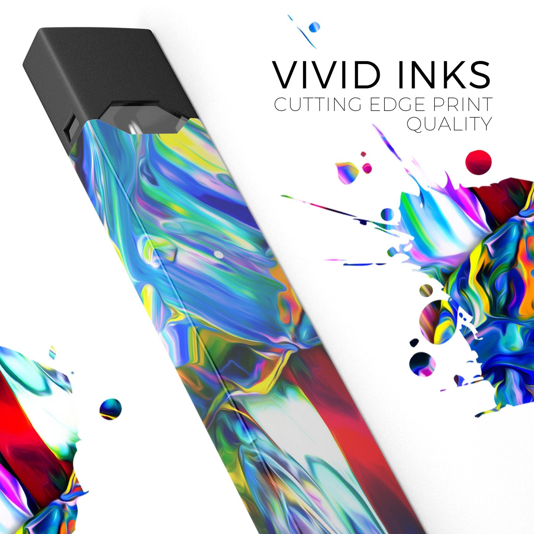 Blurred Abstract Flow V21 skin-wrap sticker designed for JUUL vaping device, showcasing vibrant abstract design and protective features.